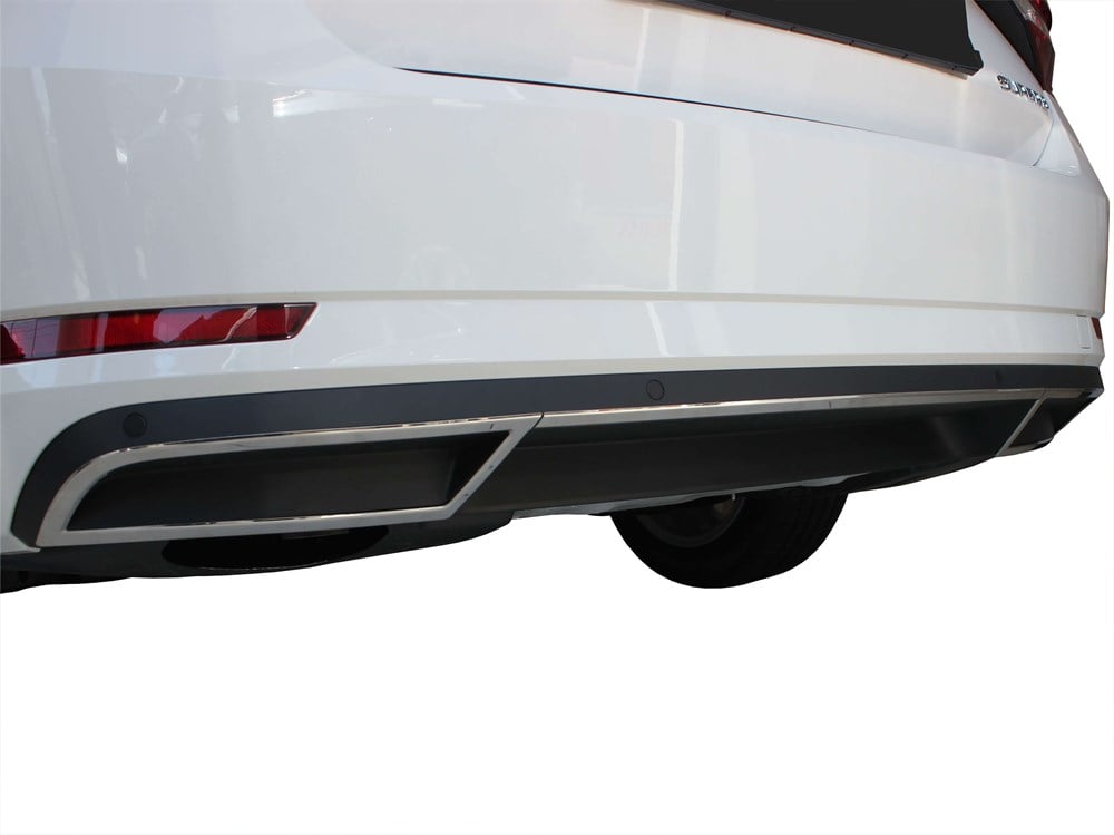 Skoda Super B8 Egzoz Çıkışı 3 Prç Krom 2015 ve Sonrası, 