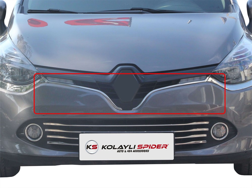 Renault Clio 4 Ön Panjur Çıtası U Formlu 2 Prç Krom 2013 ve Sonrası, 