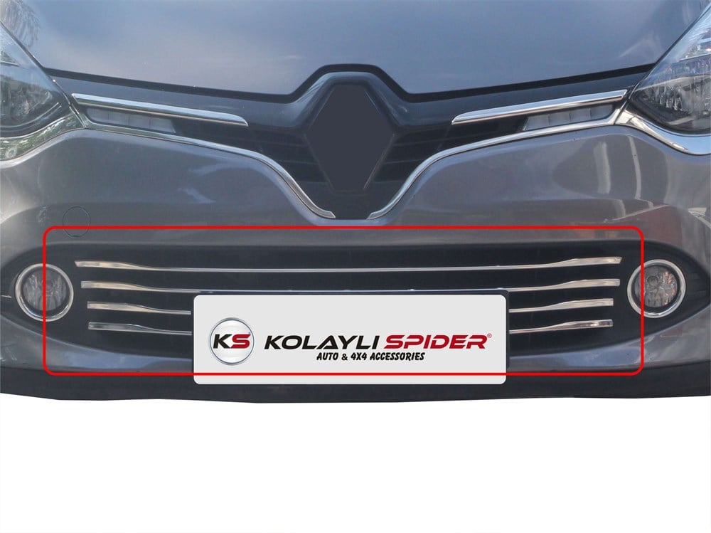 Renault Clio 4 Ön Tampon Çıtası 6 Prç Krom 2013 ve Sonrası, 
