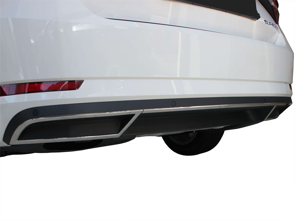Skoda Super B8 Egzoz Çıkışı 3 Prç Krom 2015 ve Sonrası, 