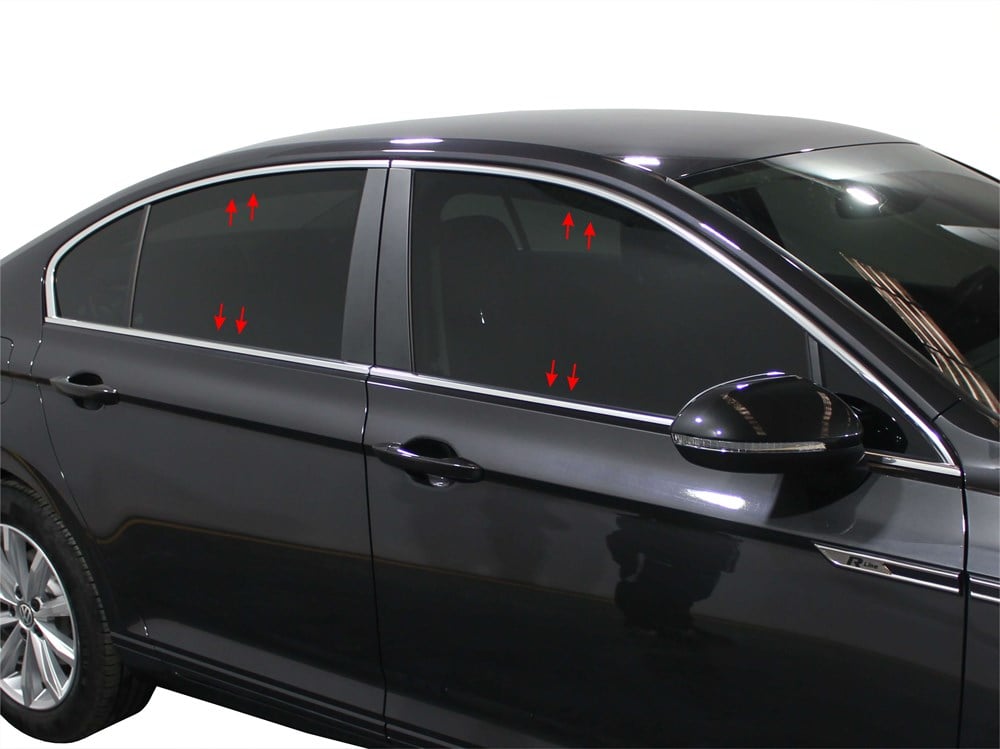 VW Passat B8.5 Cam Çerçevesi 8 Prç Krom 2019 ve Sonrası, 
