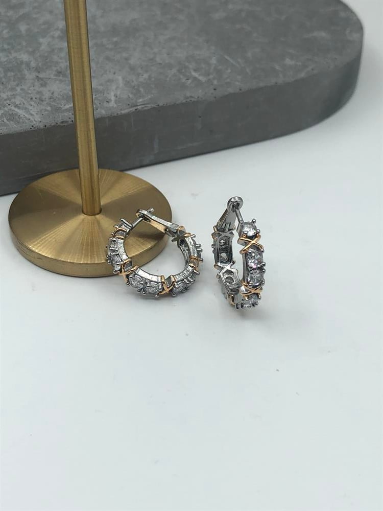 RODYUM KAPLAMA GOLD DETAY XO KÜPE