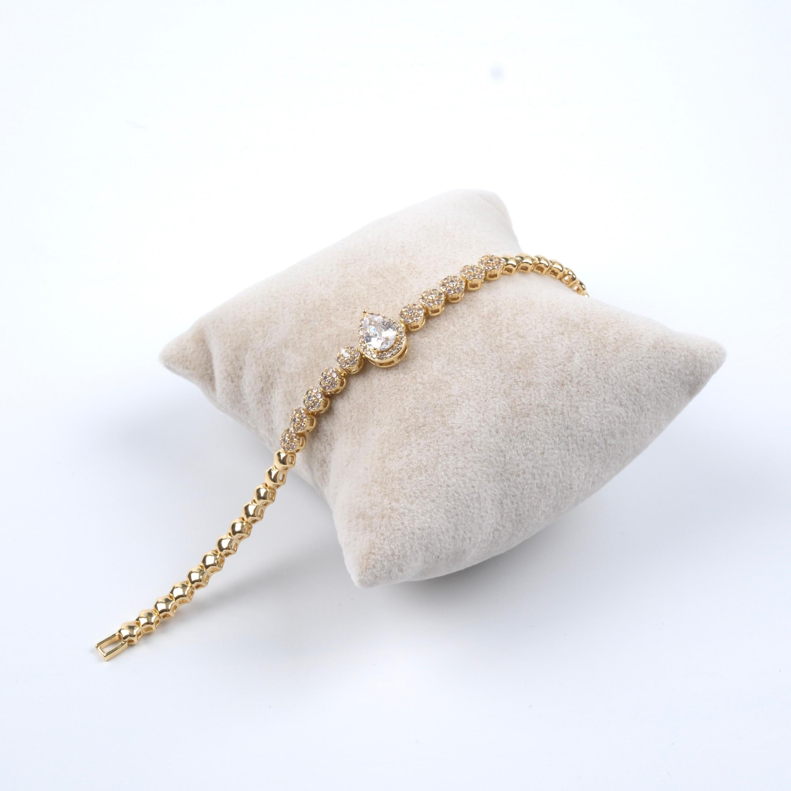 Toptan 14K DAMLA TAŞLI BİLEKLİK 