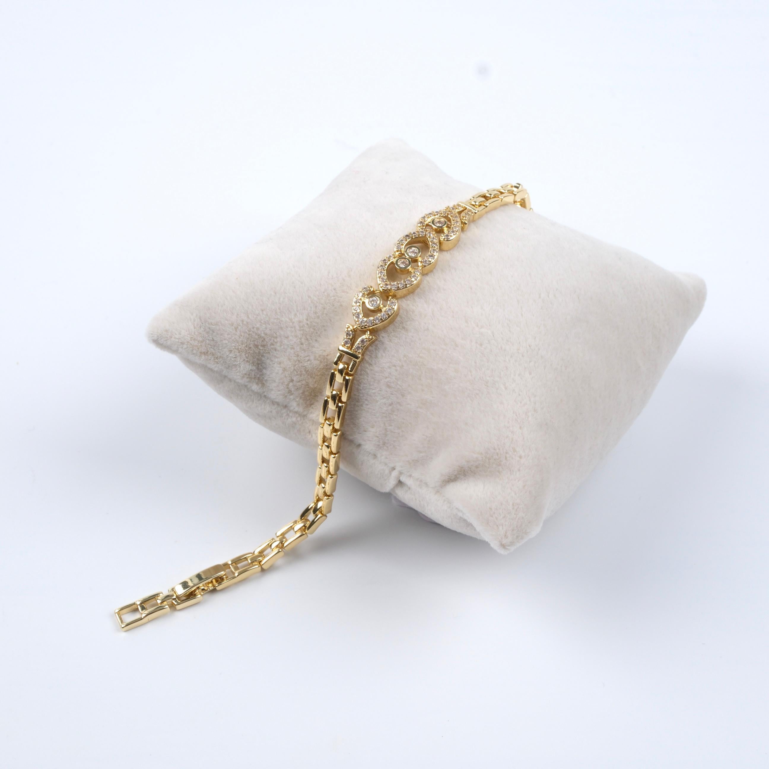 Toptan 14K MİNİ TAŞLI BİLEKLİK 