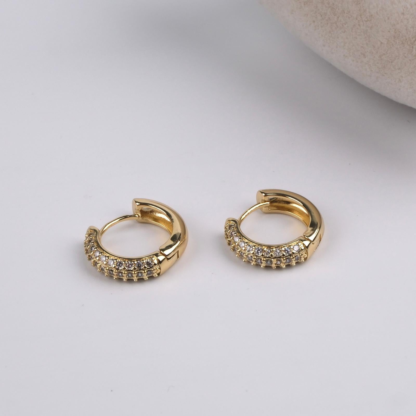 Toptan 14K MİNİ TAŞLI KÜPE