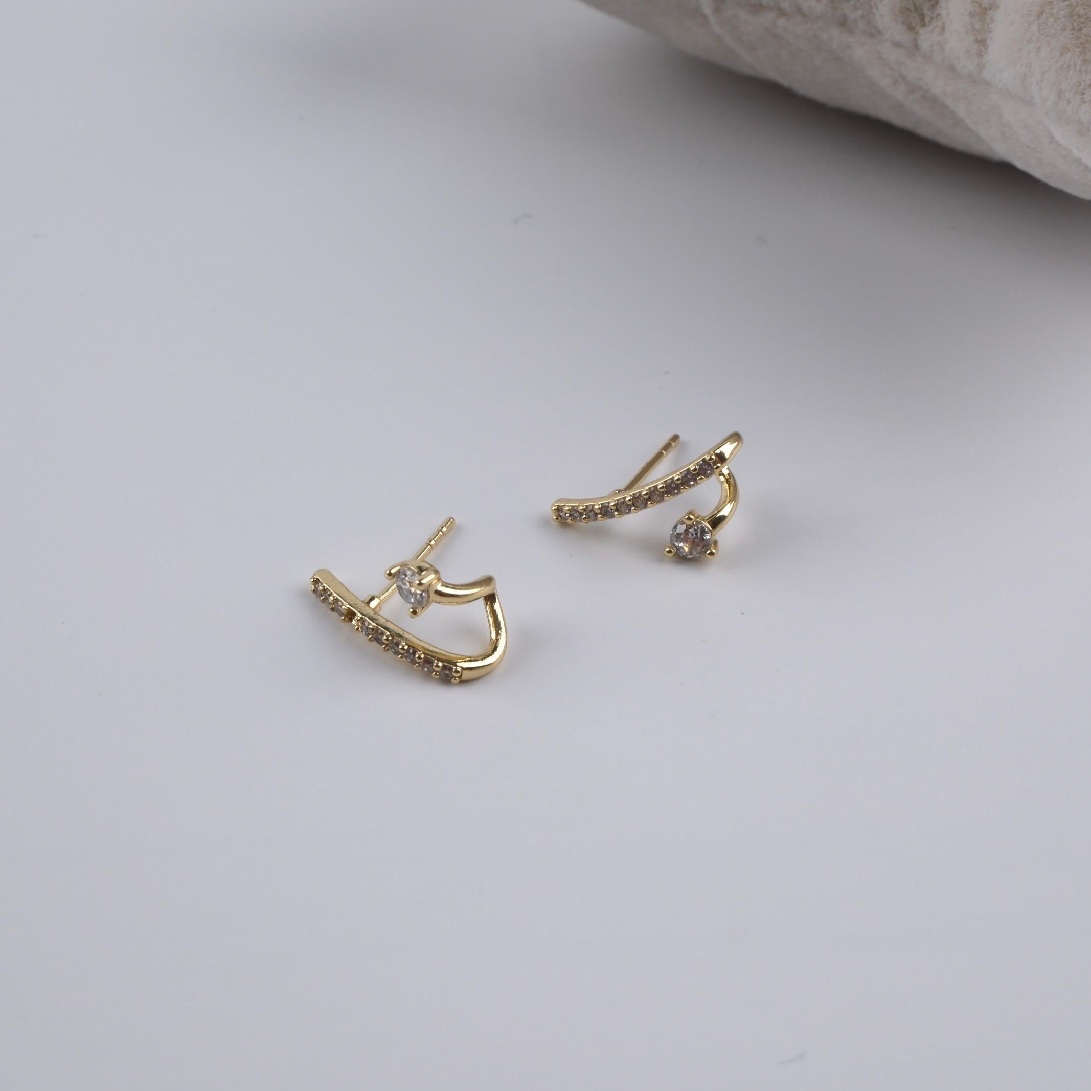 Toptan 14K TAŞLI KÜPE 