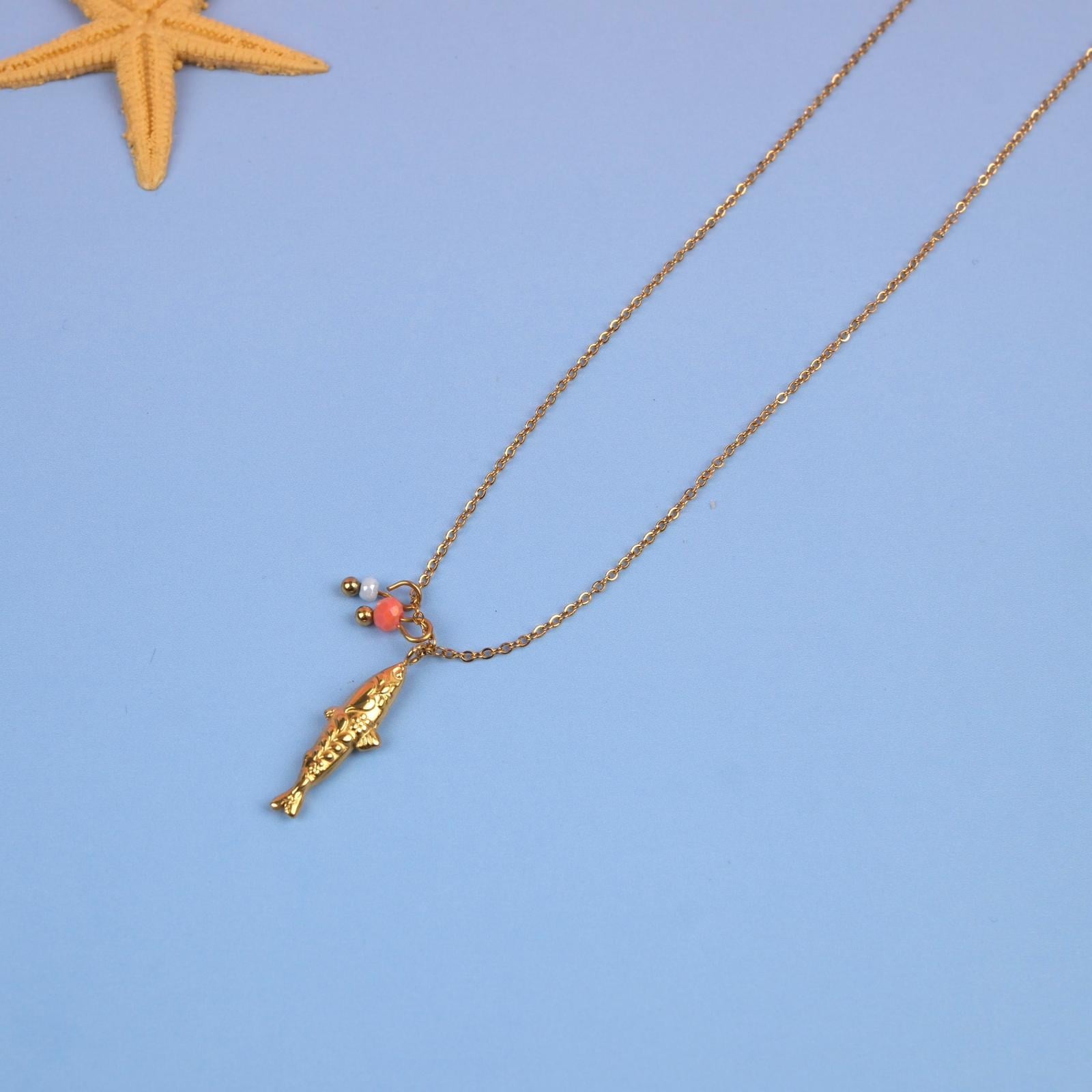 Toptan BALIK ÇELİK KOLYE 