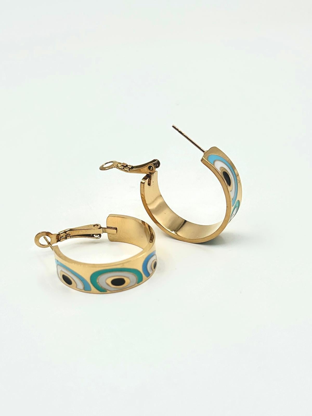 Toptan ÇELİK KÜPE NAZAR BONCUKLU 