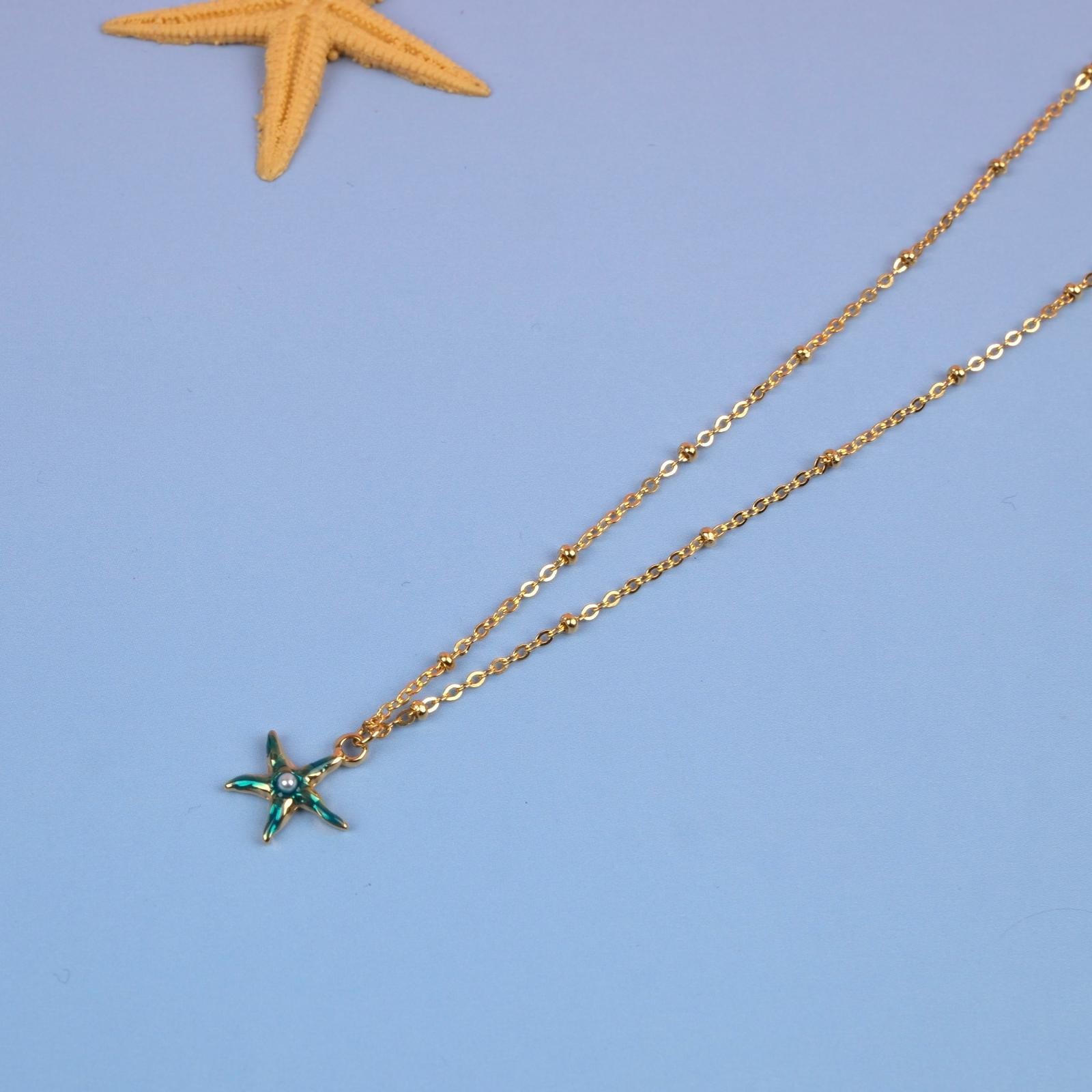 Toptan DENİZ YILDIZI ÇELİK KOLYE 