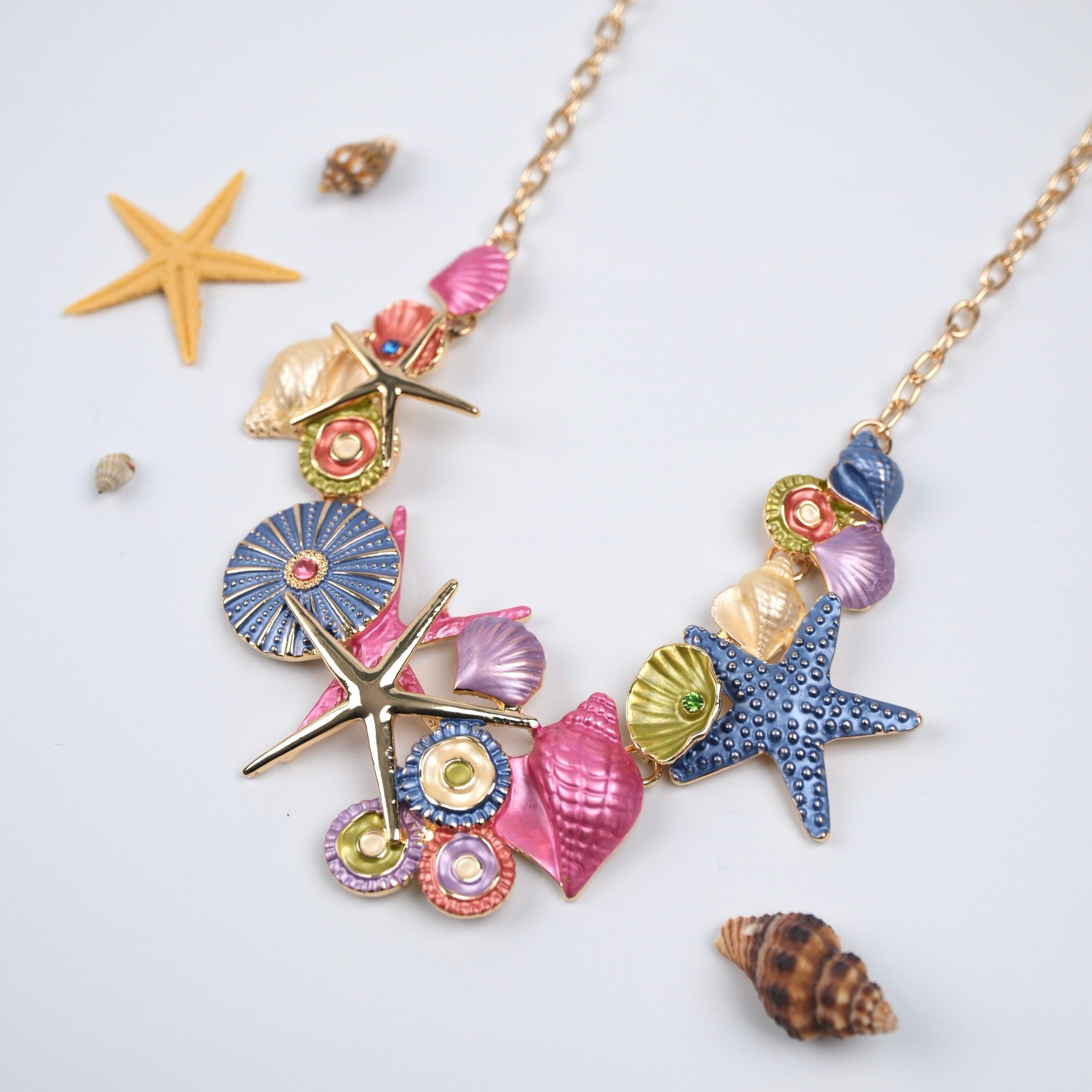 Toptan DENİZ YILDIZI DETAYLI KOLYE 