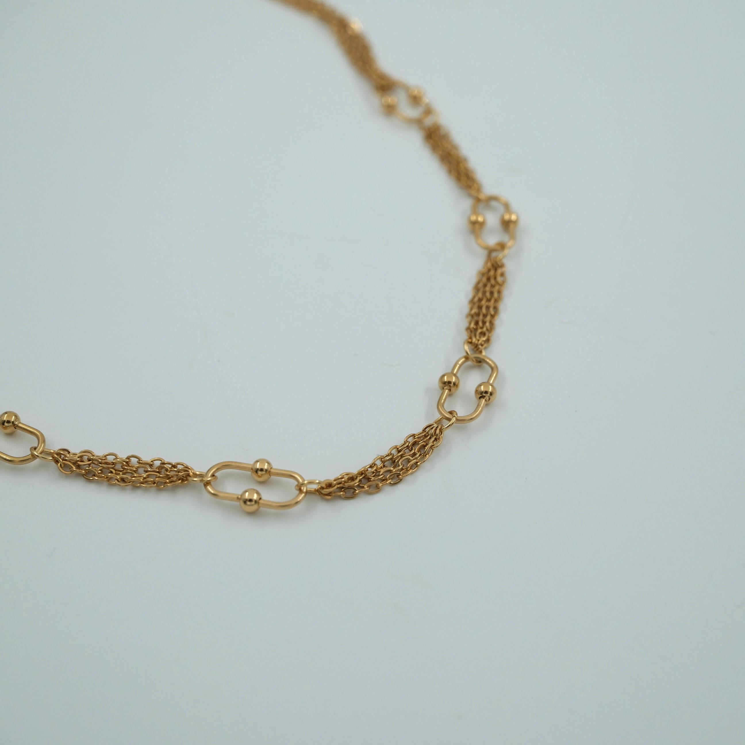 Toptan GOLD ATAÇ DETAY  KOLYE 