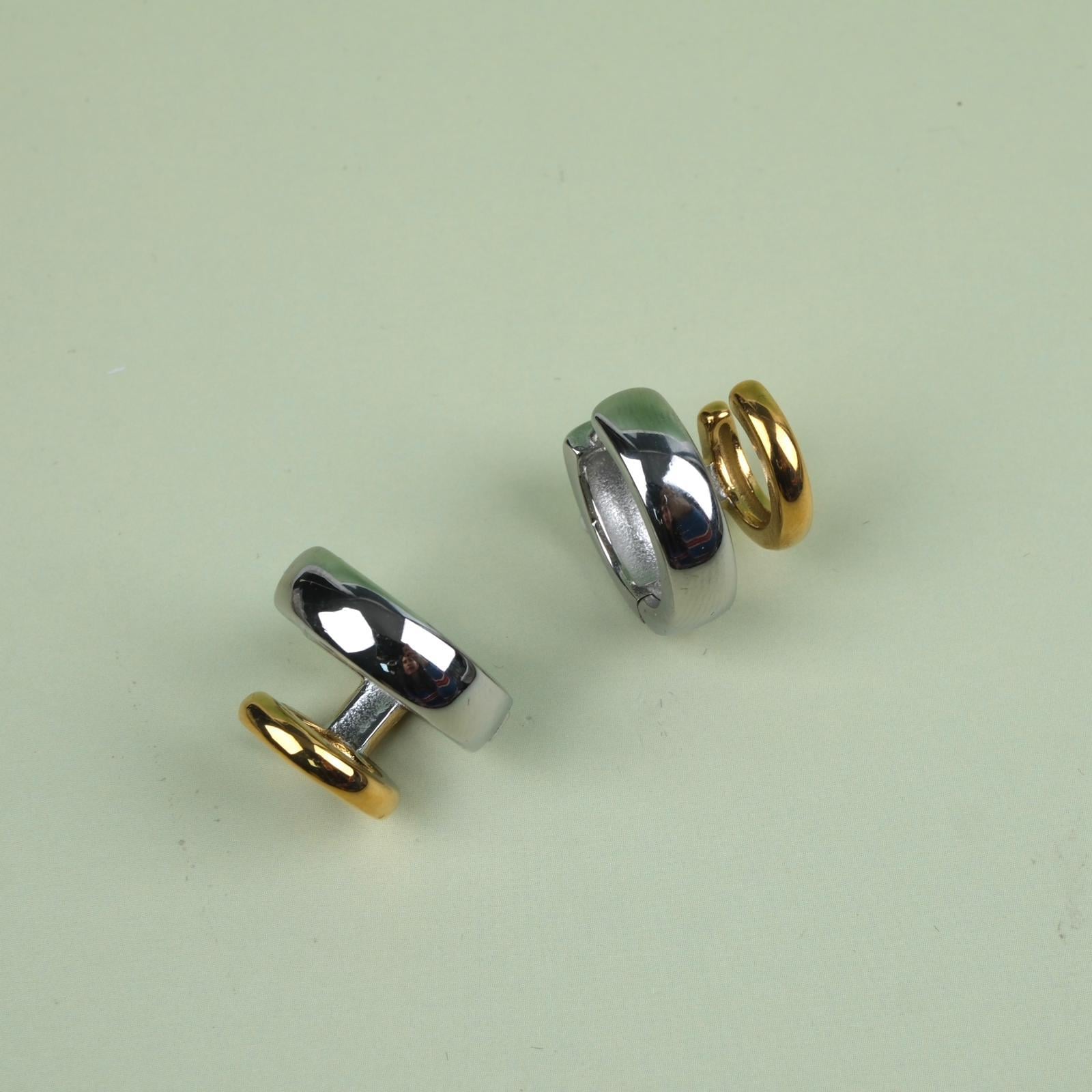 Toptan İKİ RENK ÇELİK KÜPE