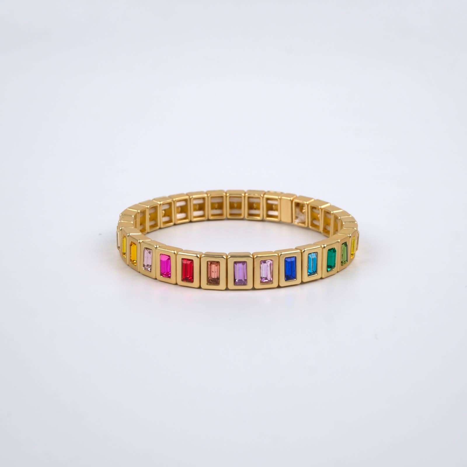 Toptan MAT GOLD RAINBOW BAGET BİLEKLİK