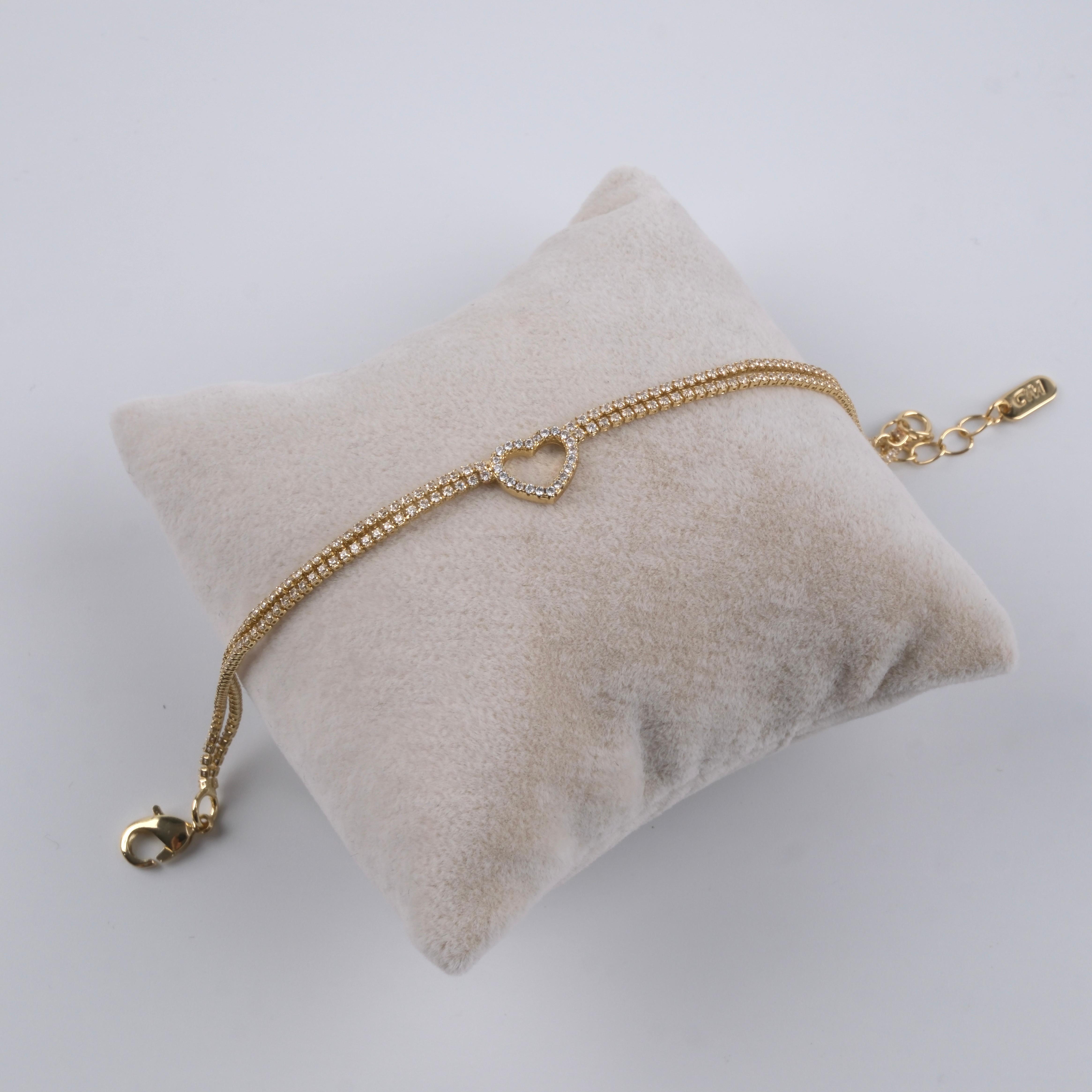 Toptan MİNİ TAŞLI KALP BİLEKLİK