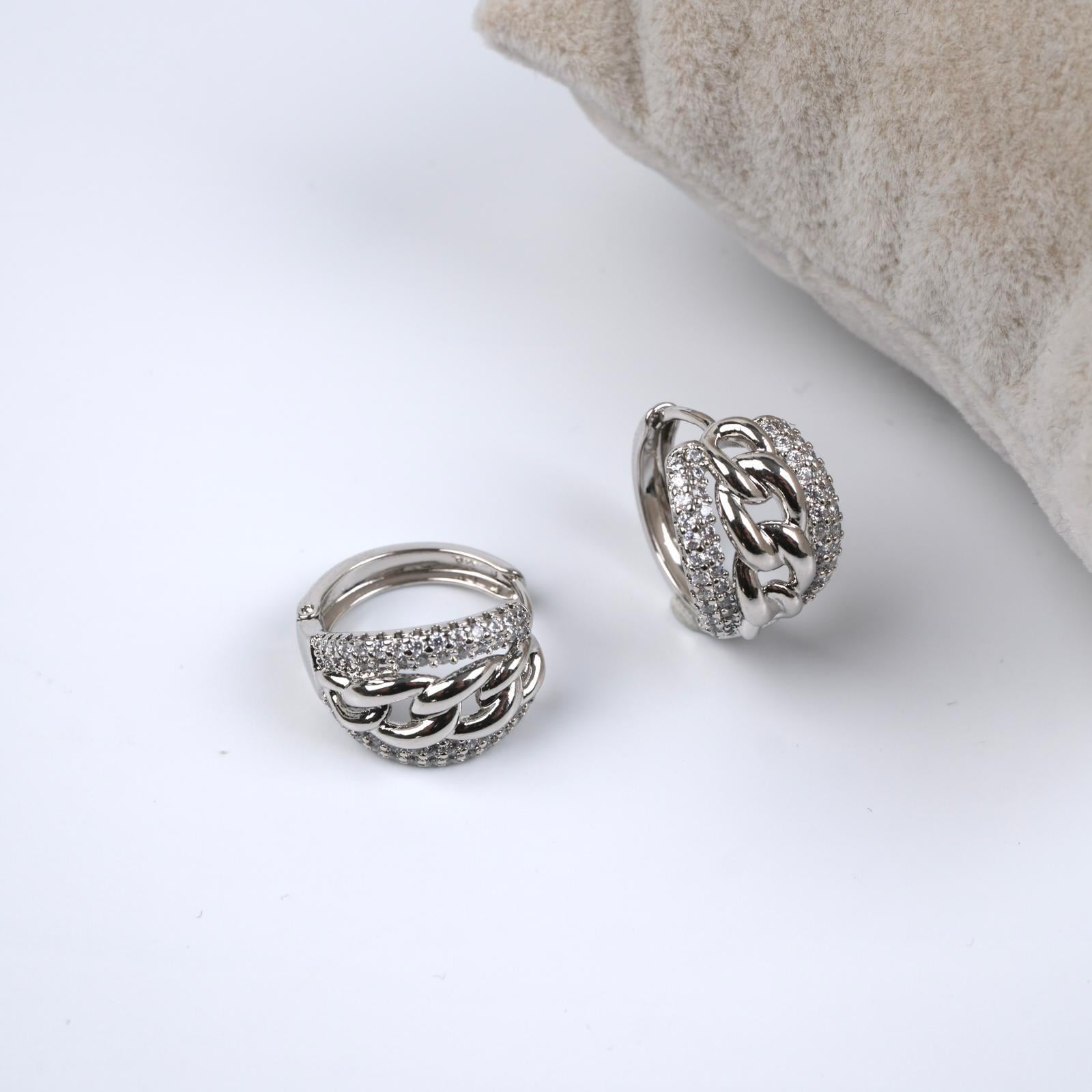 Toptan MİNİ TAŞLI SILVER KÜPE