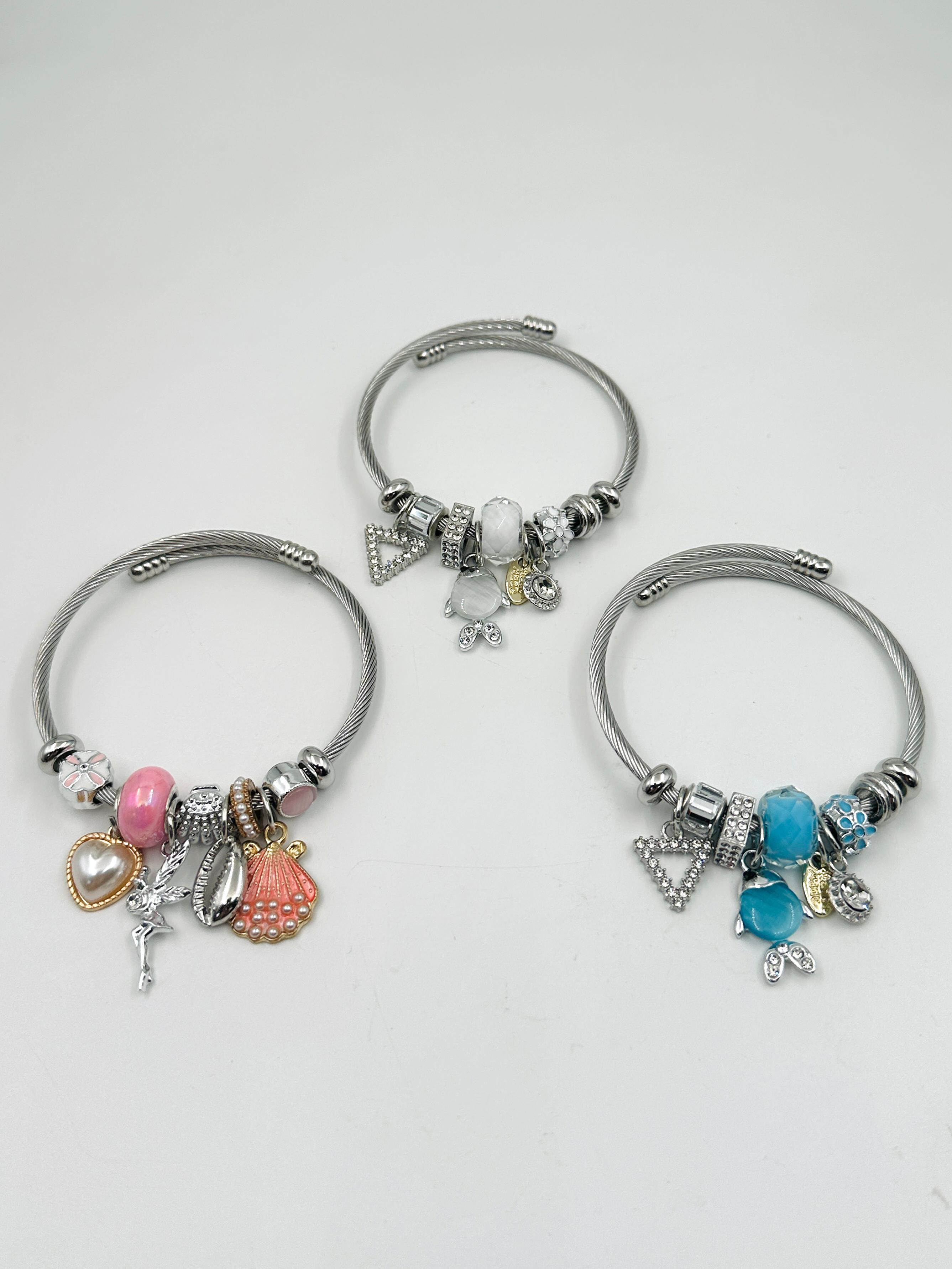 Toptan PANDORO TİPİ CHARMLI KELEPÇE BİLEZİK