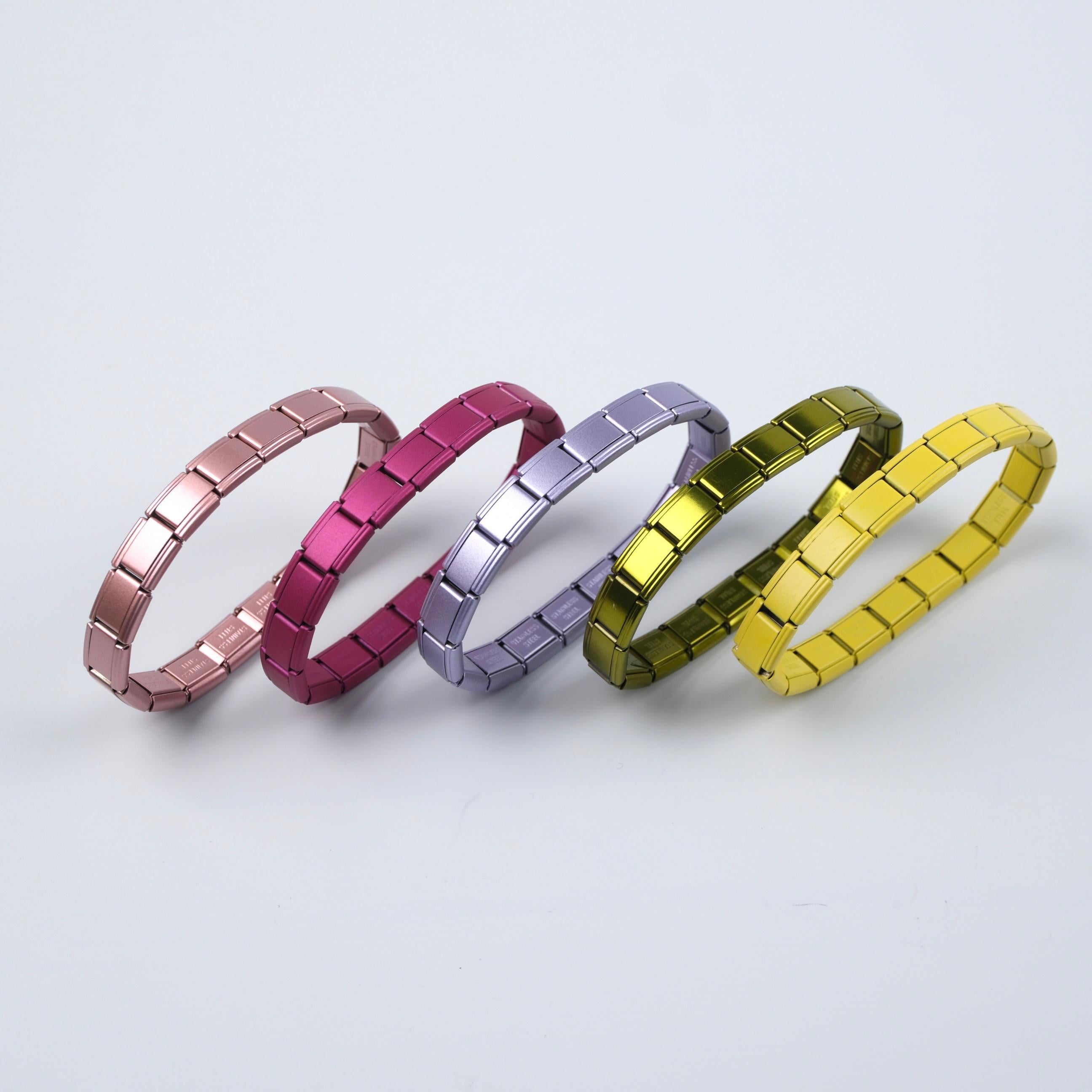 Toptan RENKLİ İTALYAN CHARM ÇELİK BİLEKLİK 