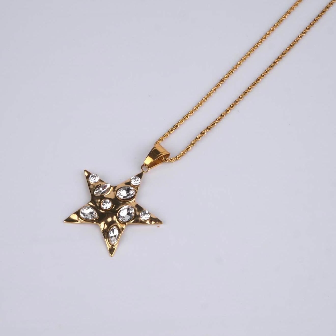 Toptan YILDIZ UÇLU ÇELİK KOLYE