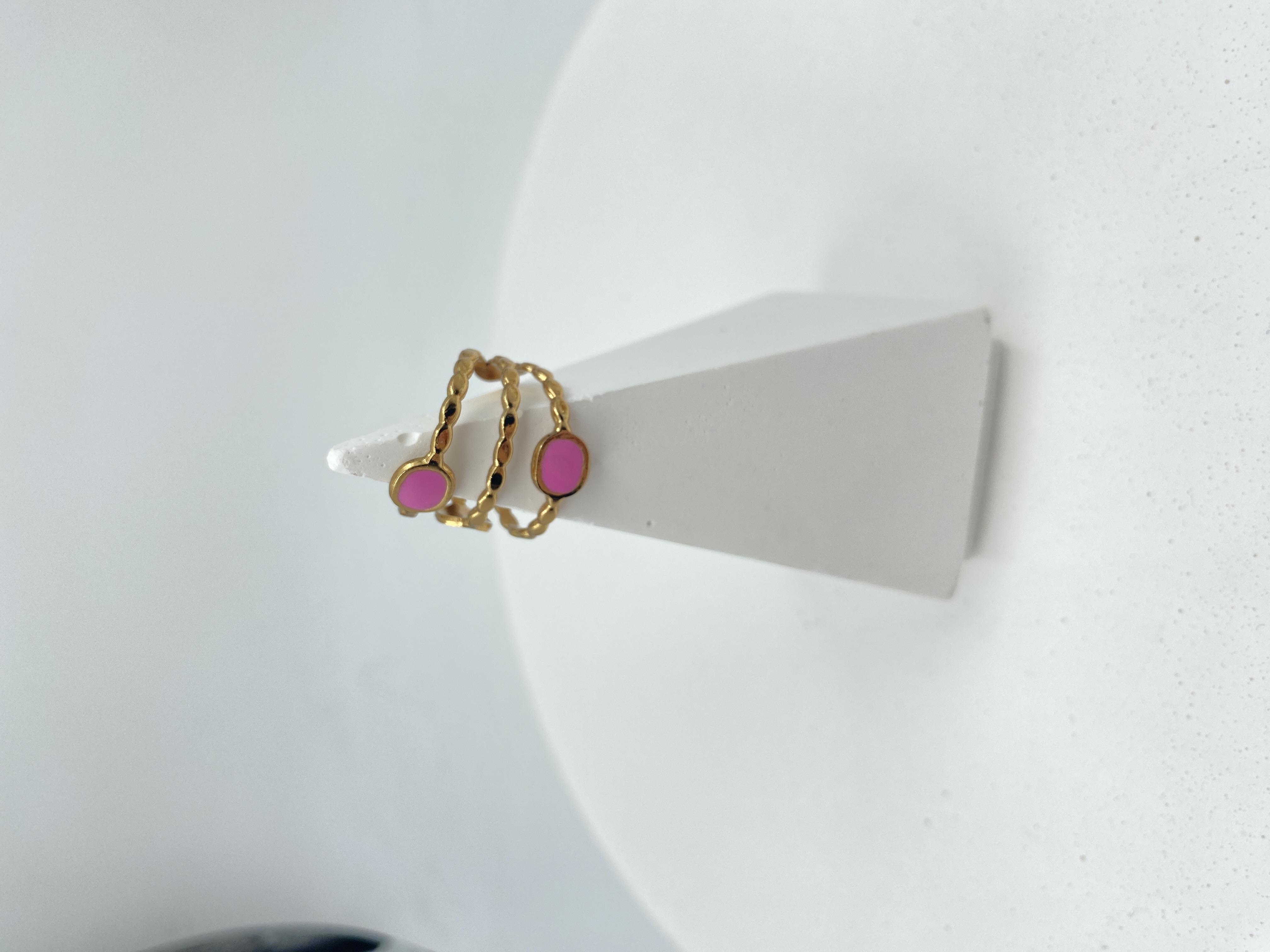 GOLD PEMBE ÇELİK YÜZÜK