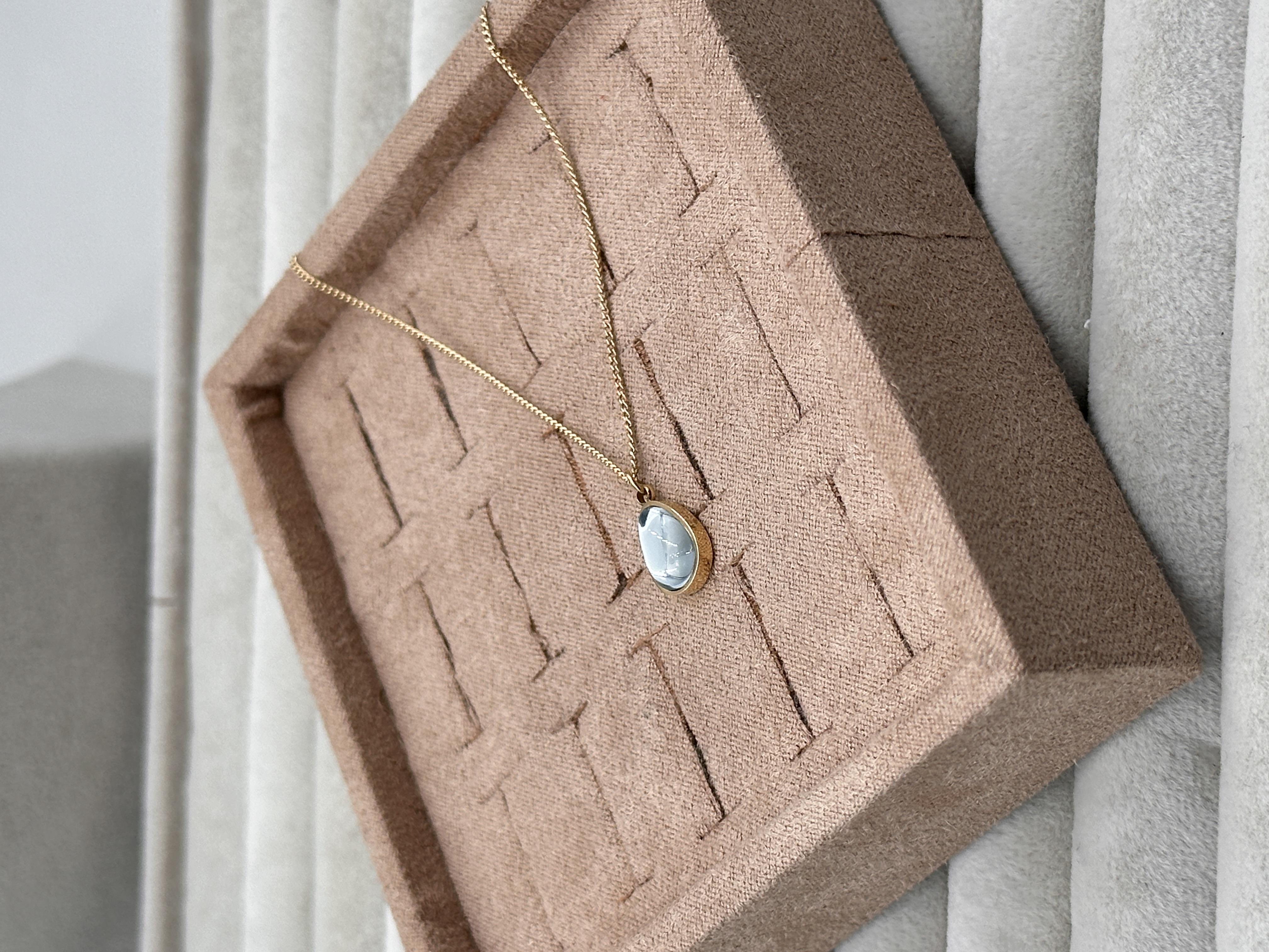 MAVİ DAMLA MODEL ÇELİK KOLYE 