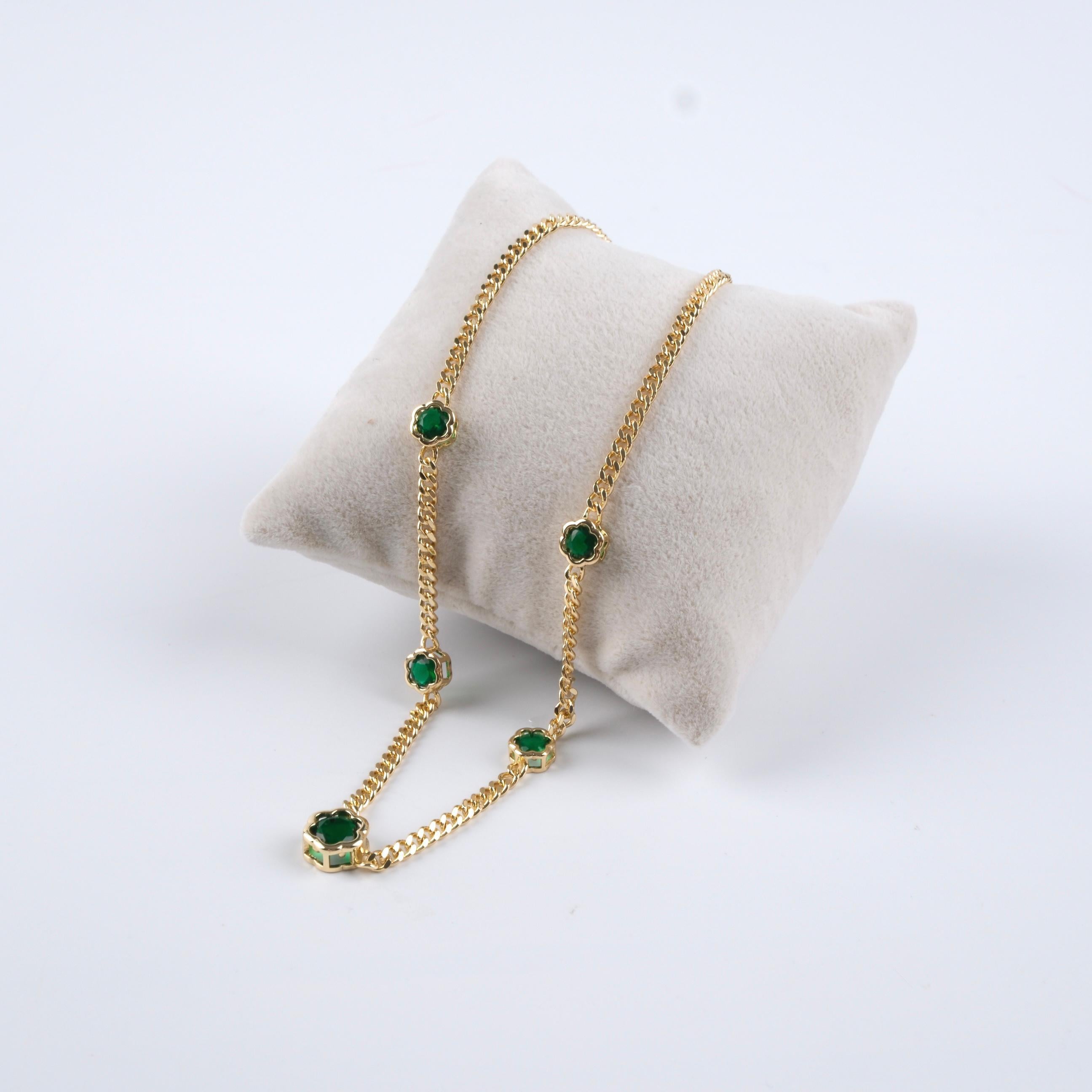 Toptan 14K GOLD TAŞLI KOLYE 