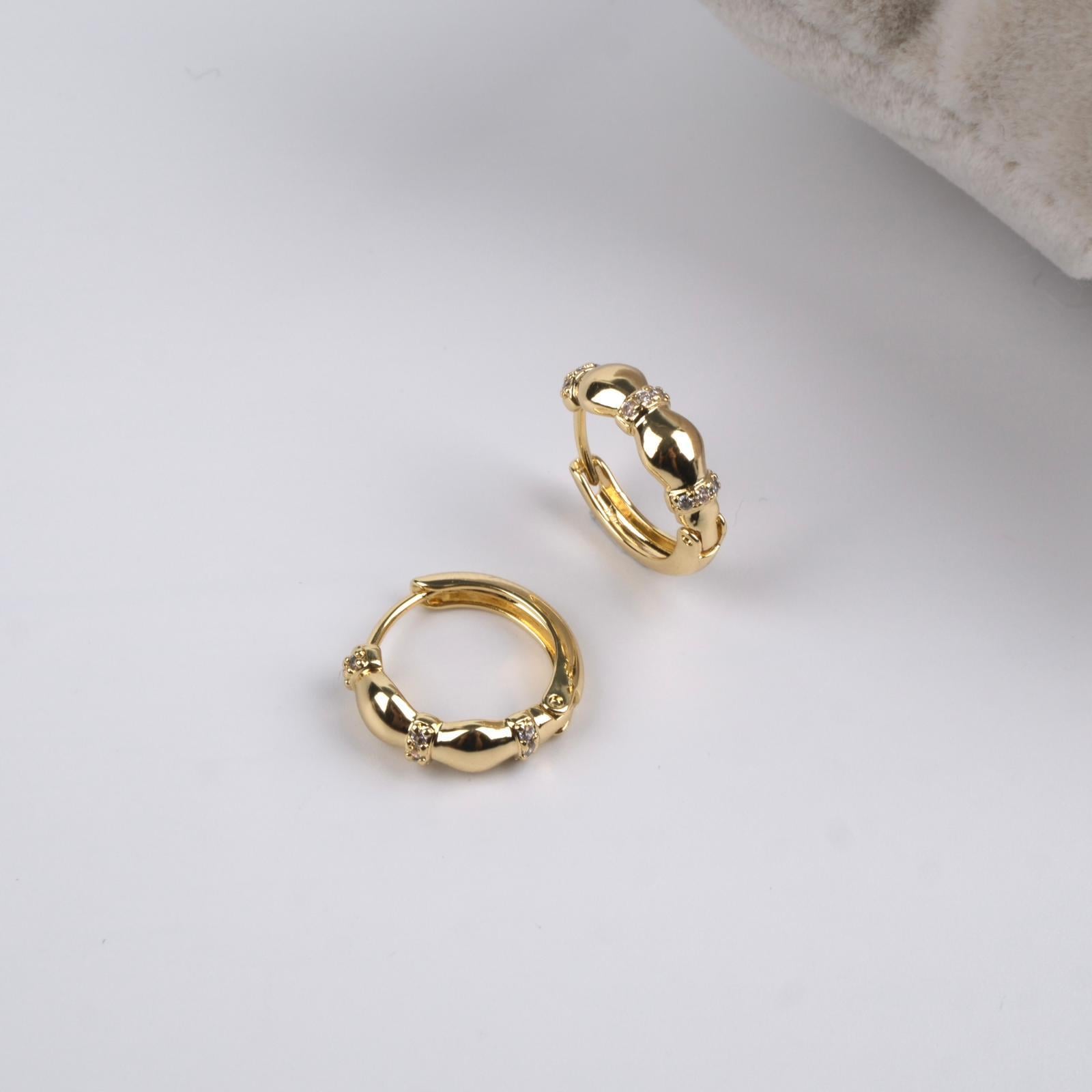 Toptan 14K MİNİ TAŞ KÜPE