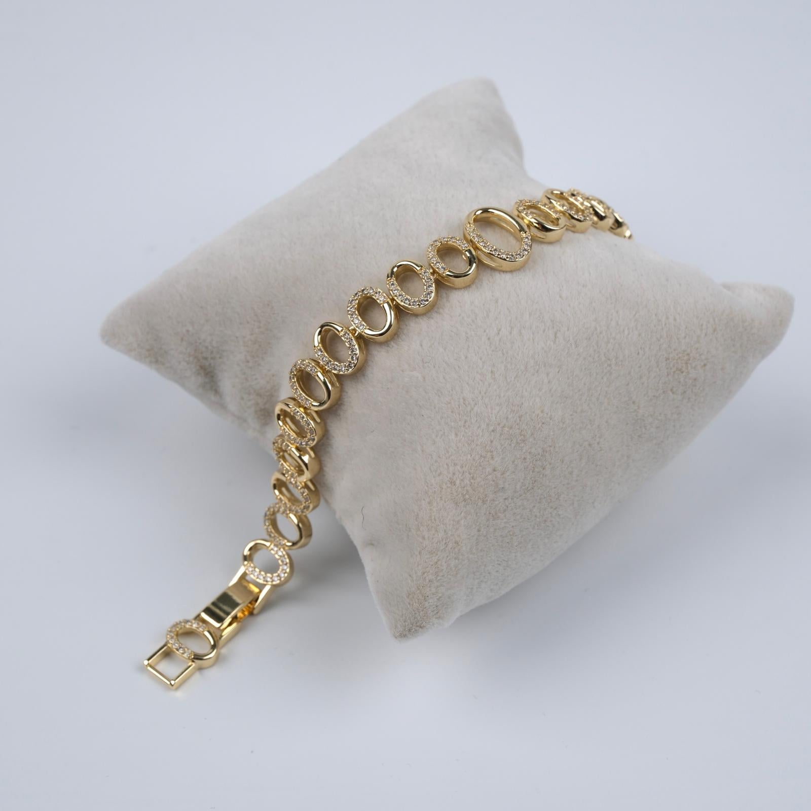 Toptan 14K MİNİ TAŞLI BİLEKLİK 