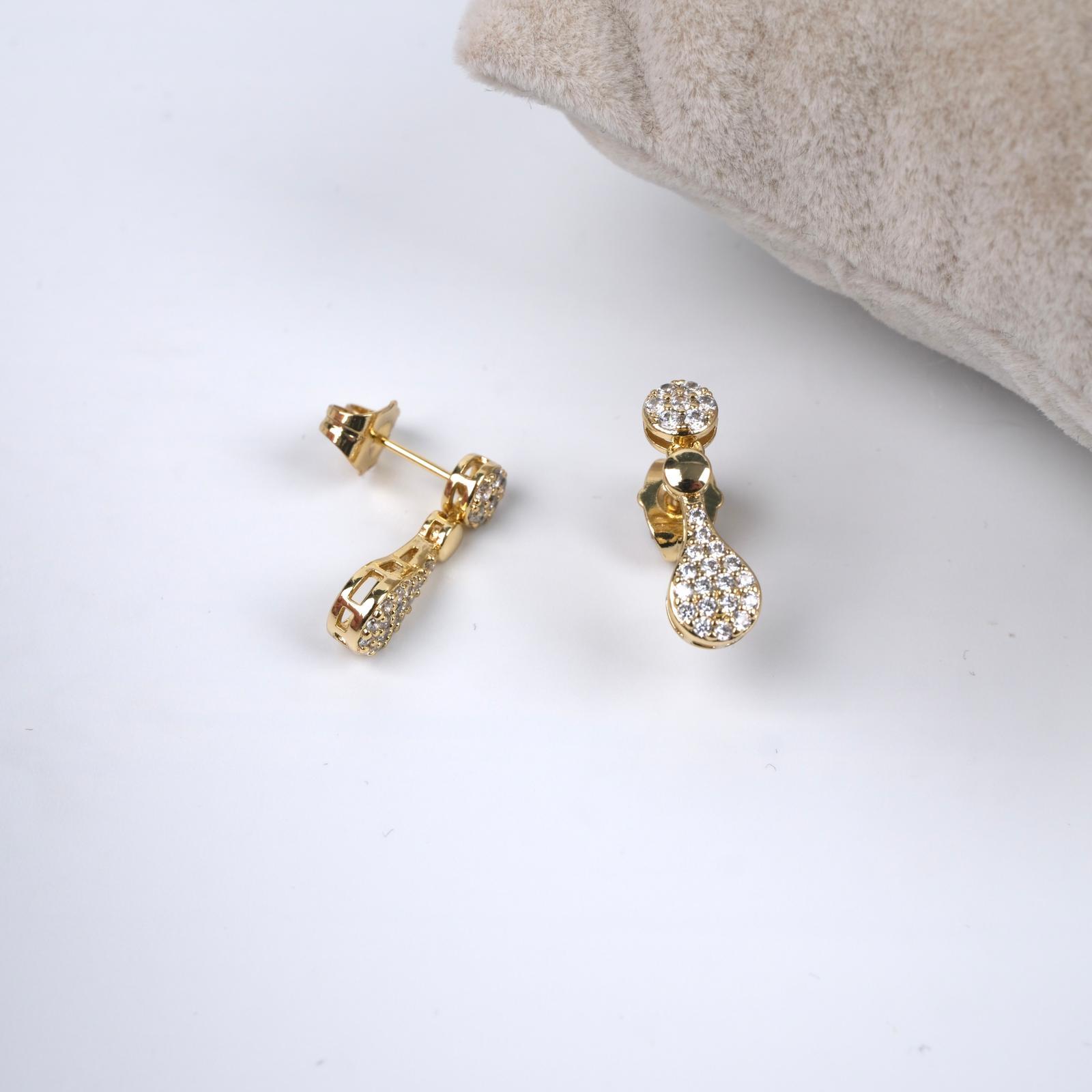 Toptan 14K MİNİ TAŞLI KÜPE