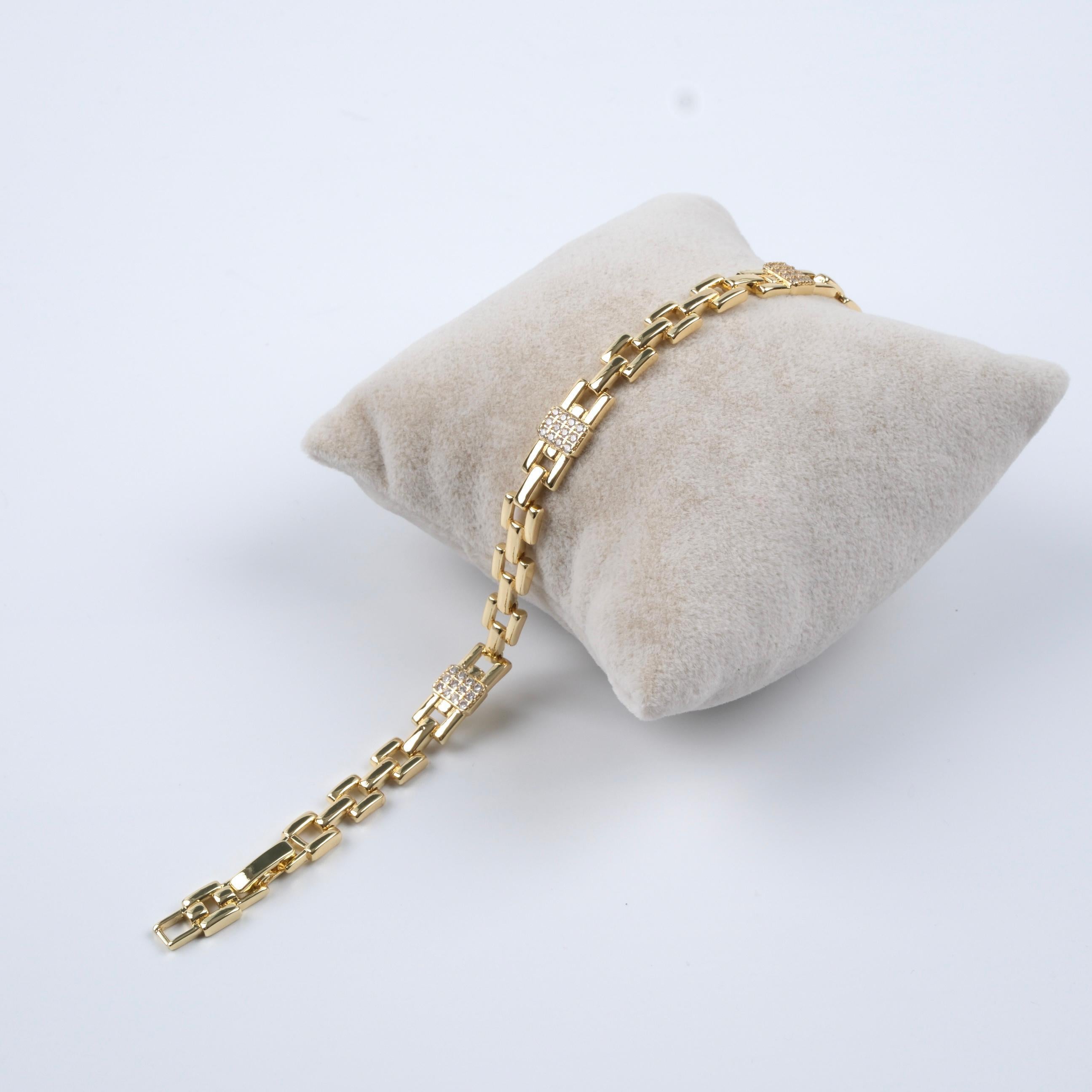 Toptan 14K TAŞ DETAY BİLEKLİK