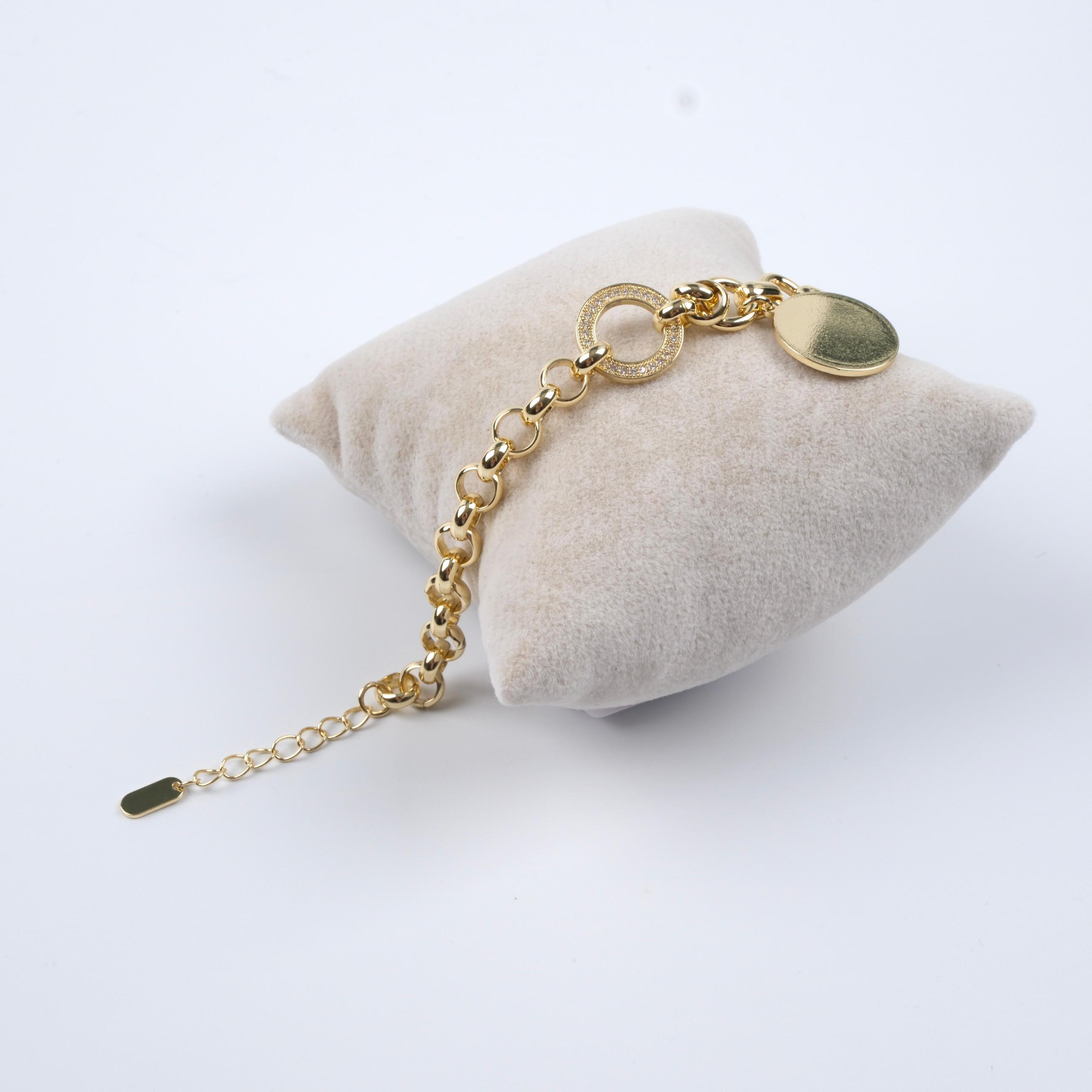 Toptan 14K TAŞLI HALKA BİLEKLİK 