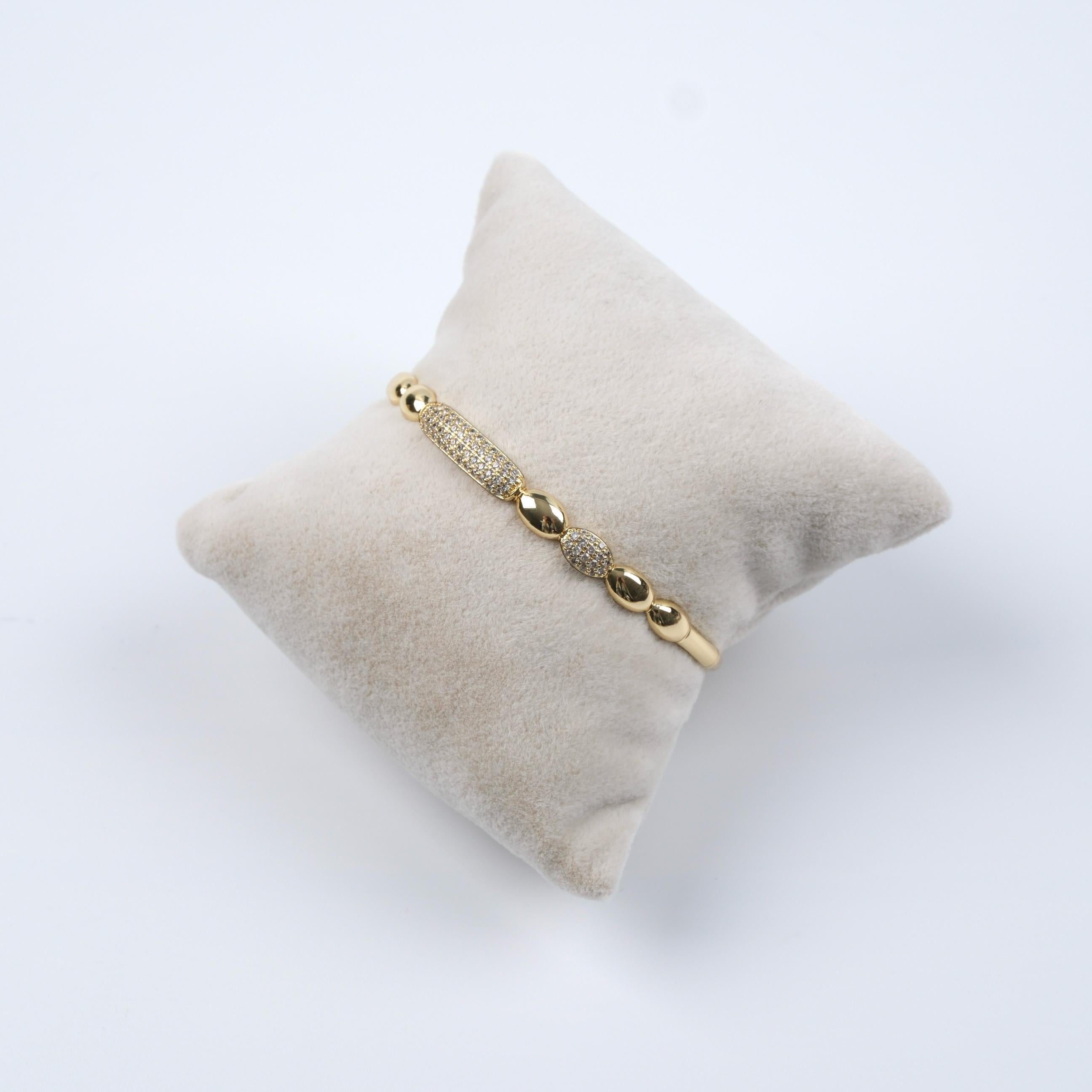 Toptan 14K TAŞLI KELEPÇE BİLEKLİK 