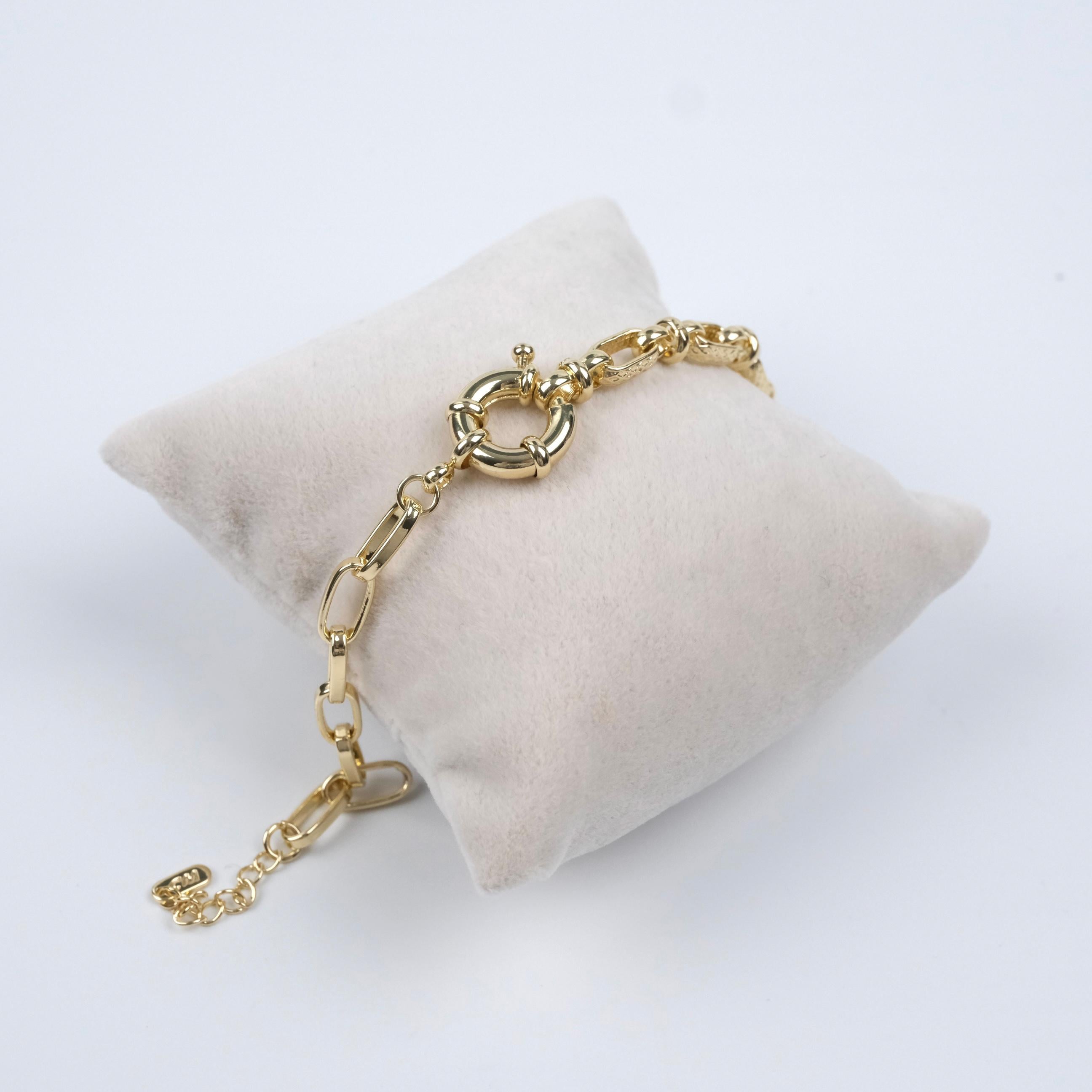 Toptan 14K YUVARLAK KİLİT MODEL BİLEKLİK  