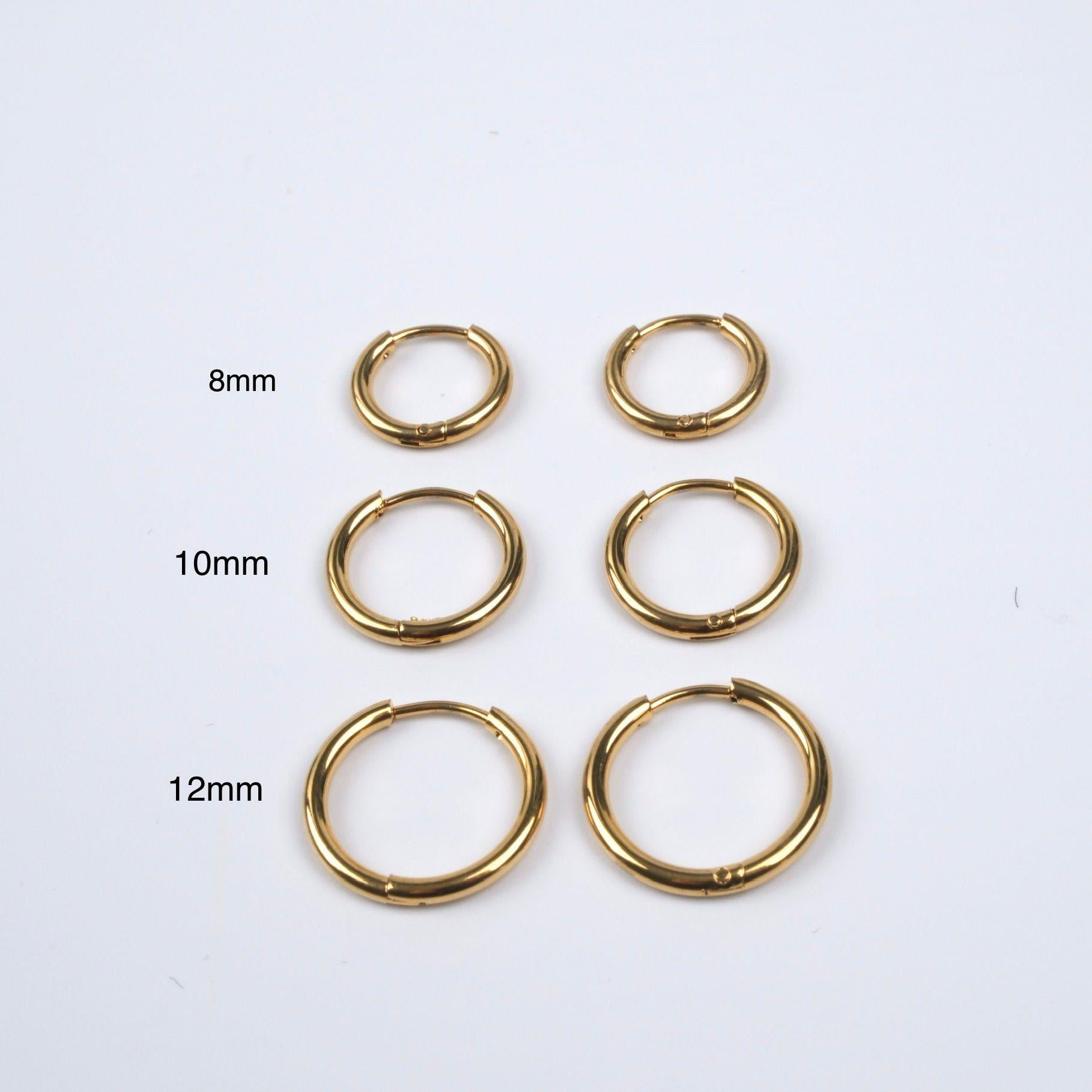 Toptan ÇELİK 14K HALKA KÜPE 