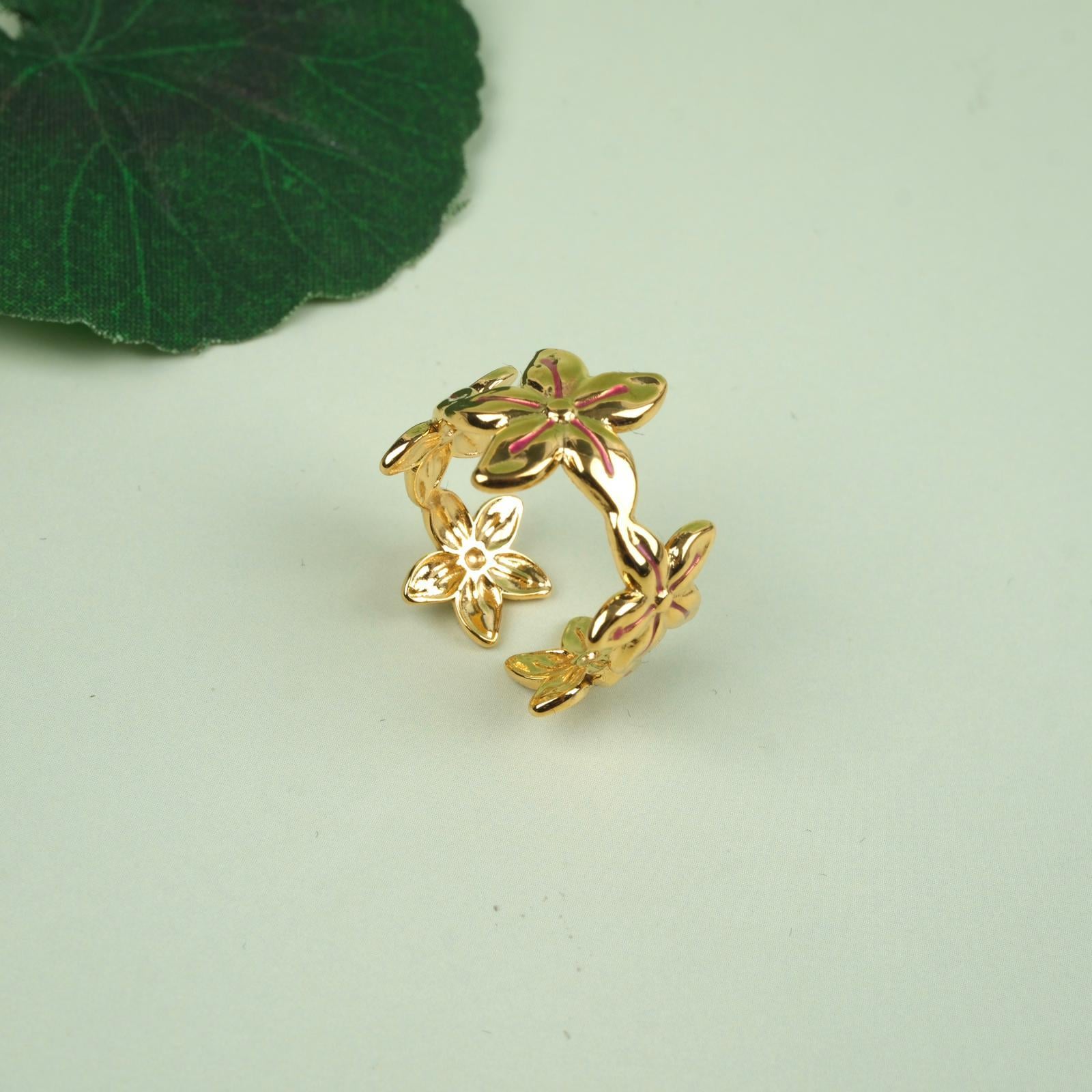 Toptan ÇİÇEK AYARLANABİLİR YÜZÜK 