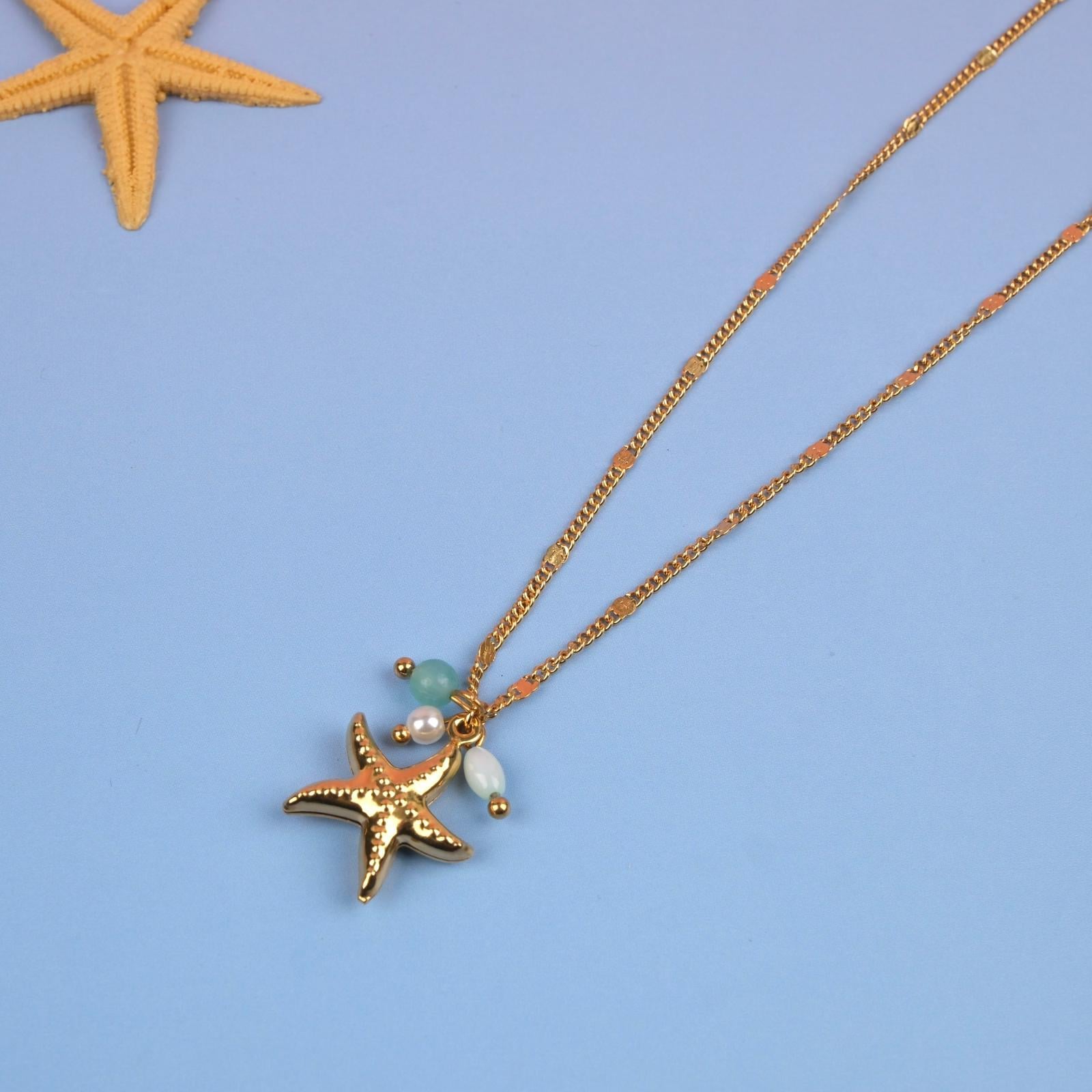 Toptan DENİZ YILDIZI ÇELİK KOLYE 