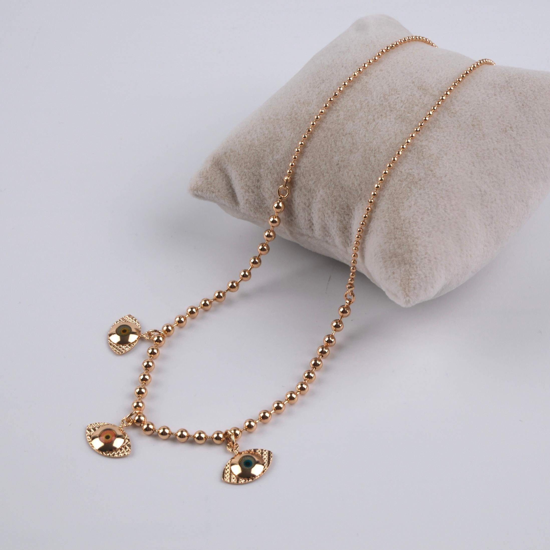 Toptan GÖZ CHARM'LI KOLYE