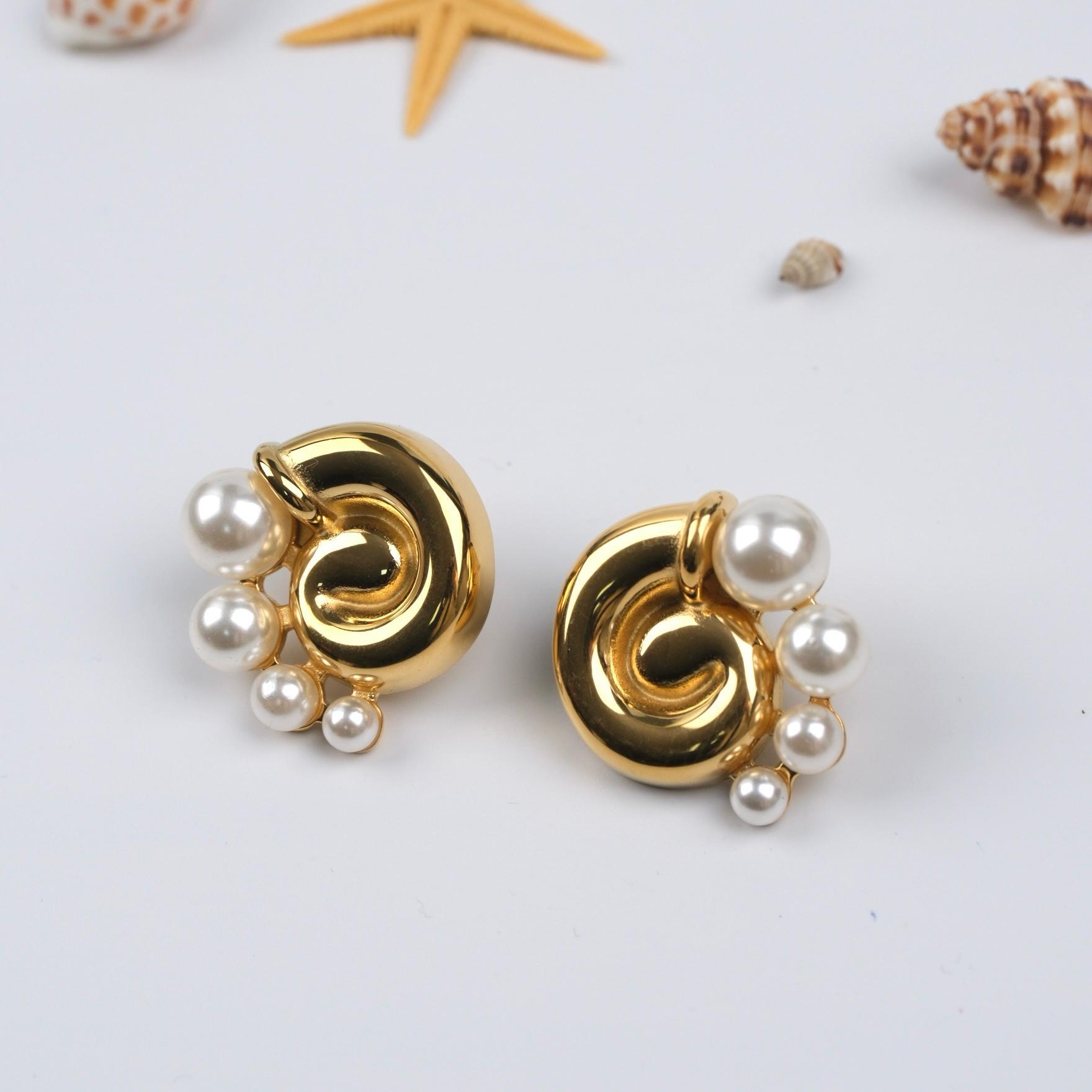 Toptan İNCİLİ GOLD KÜPE 