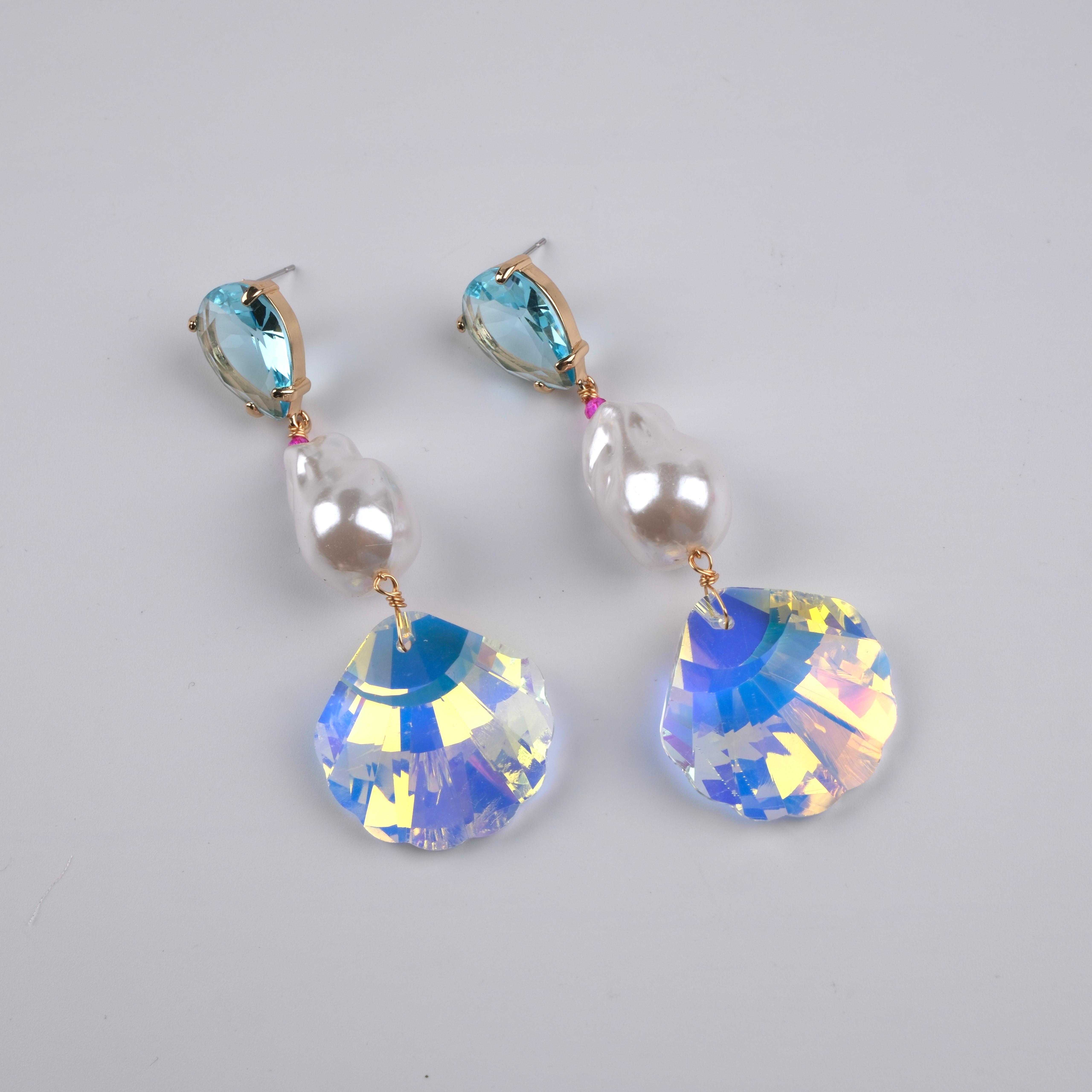 Toptan İNCİ'Lİ İSTİRİDYE  KÜPE 