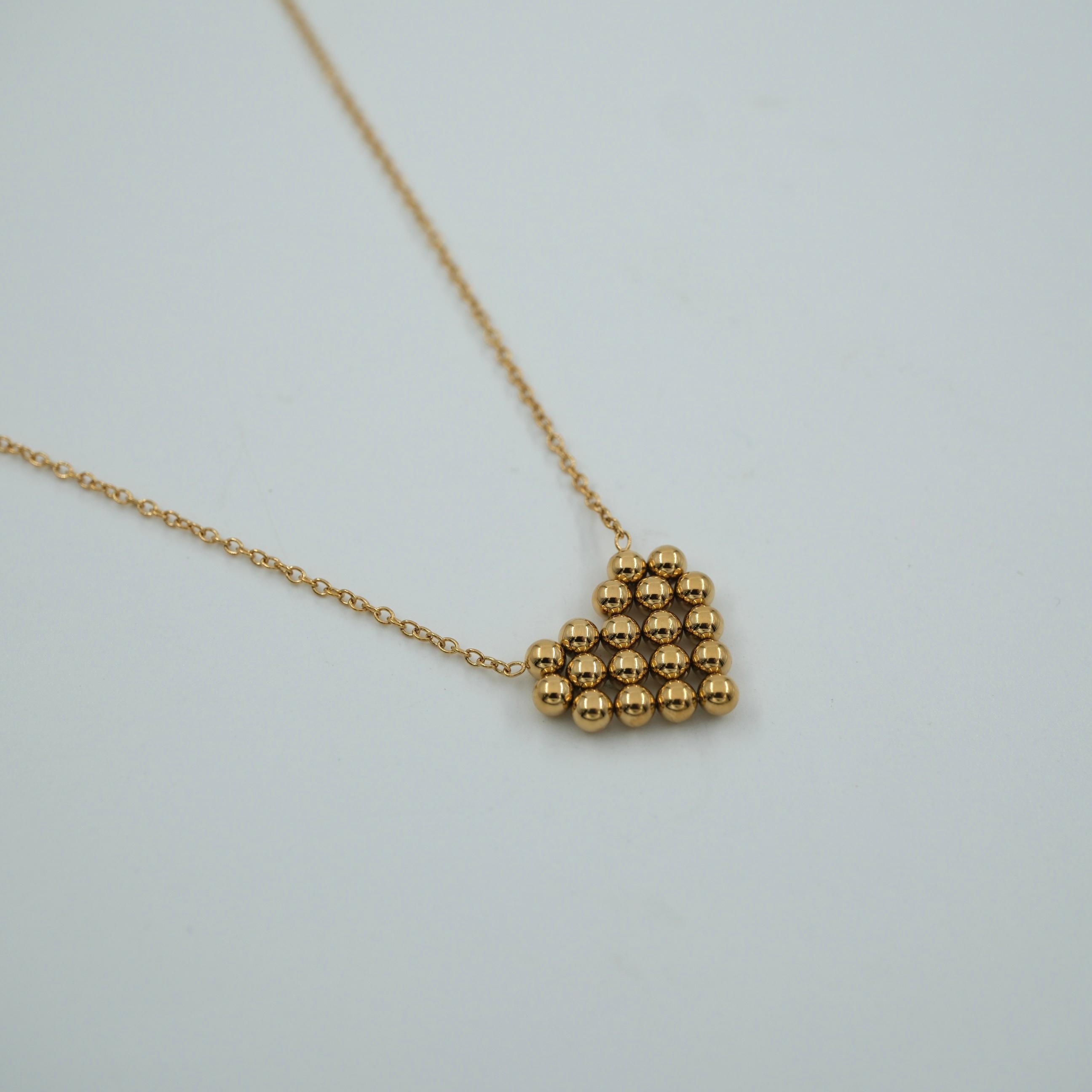 Toptan KALP UÇLU GOLD KOLYE 