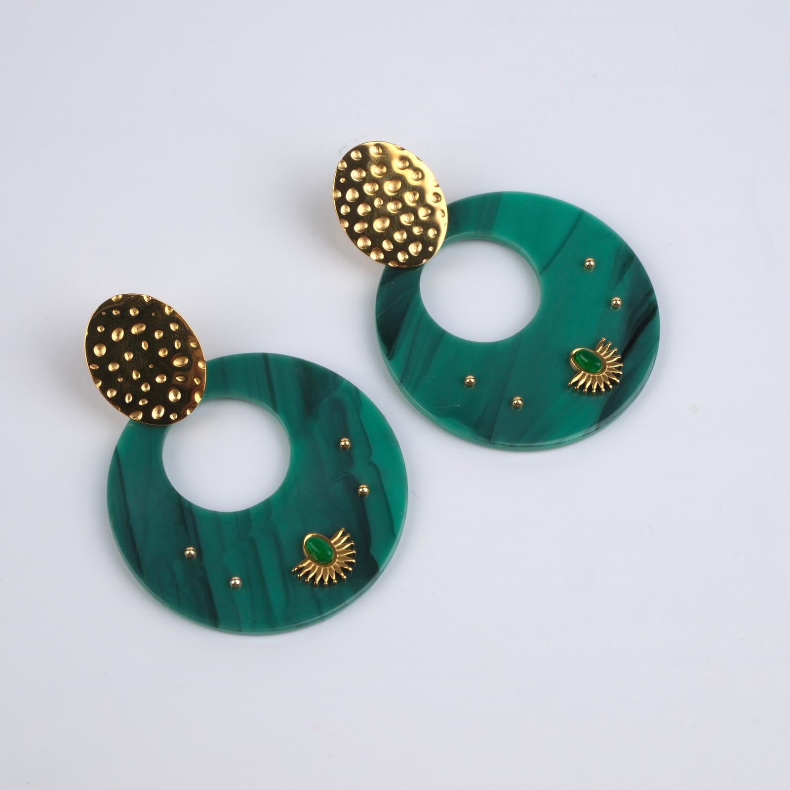 Toptan MAVİ YUVARLAK ÇELİK KÜPE