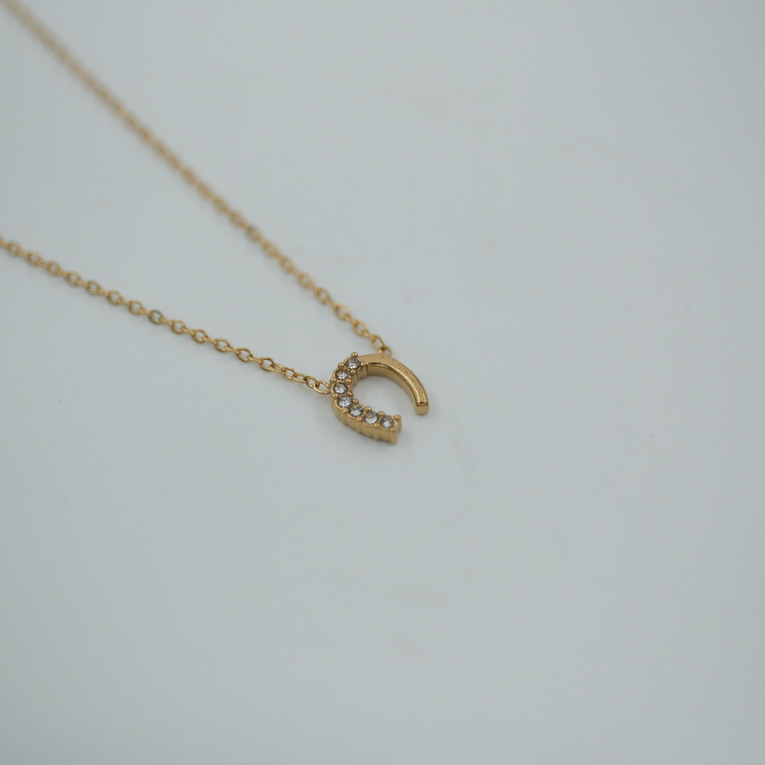 Toptan MİNİ TAŞLI NAL KOLYE 