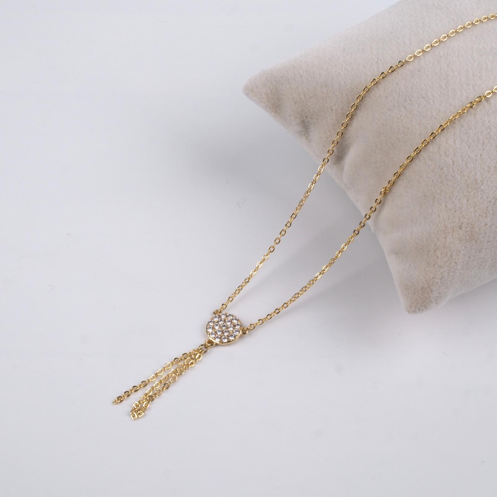 Toptan MİNİ TAŞLI SALLANTI UÇLU KOLYE