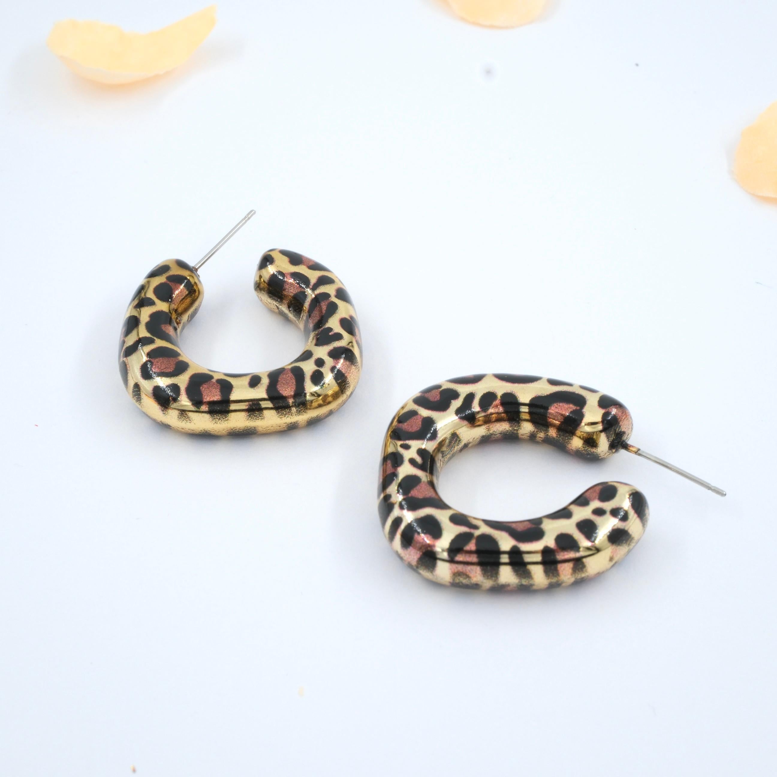 Toptan ÖZEL SERİ LEOPAR ÇANTA  KÜPE 