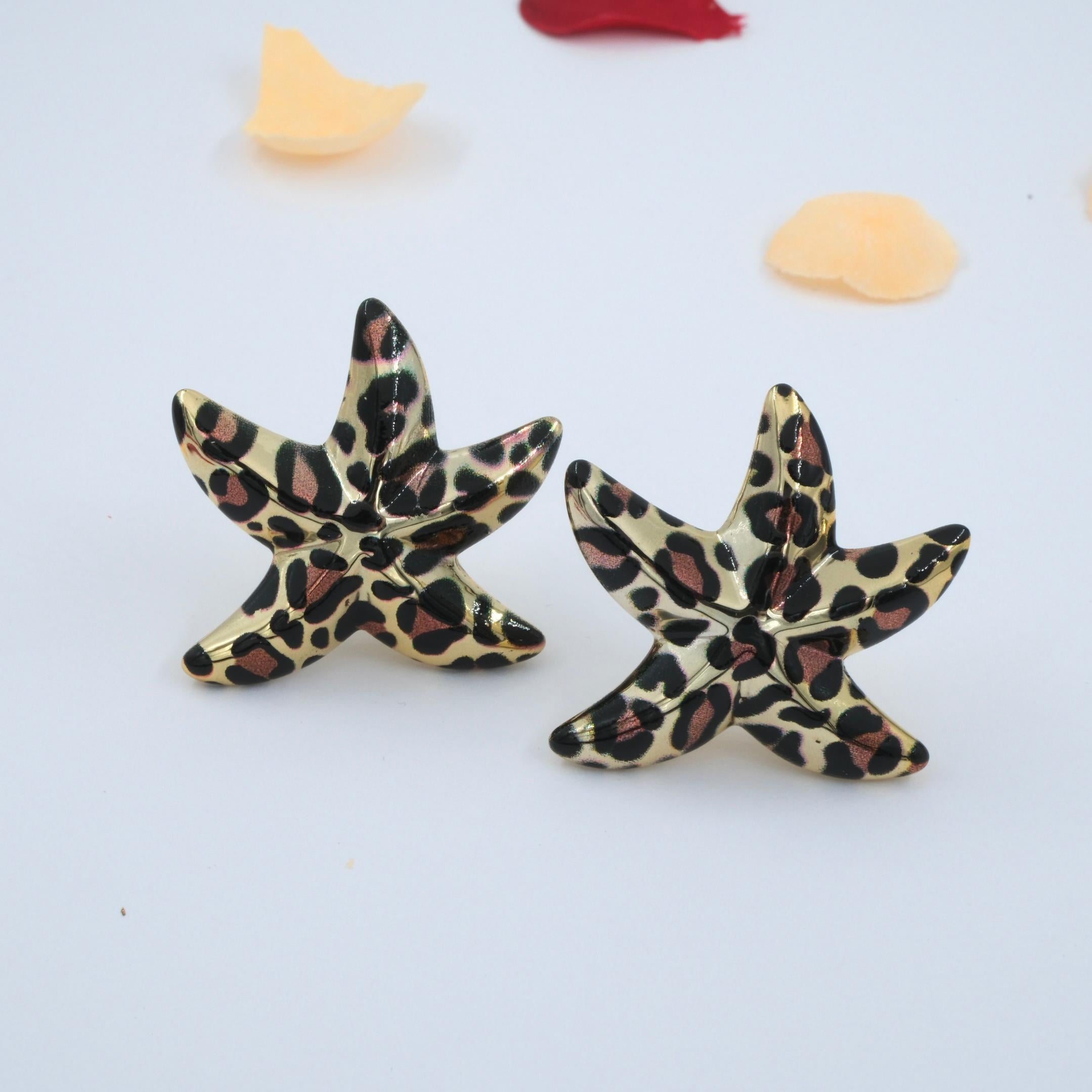 Toptan ÖZEL SERİ LEOPAR DENİZ YILDIZI KÜPE 