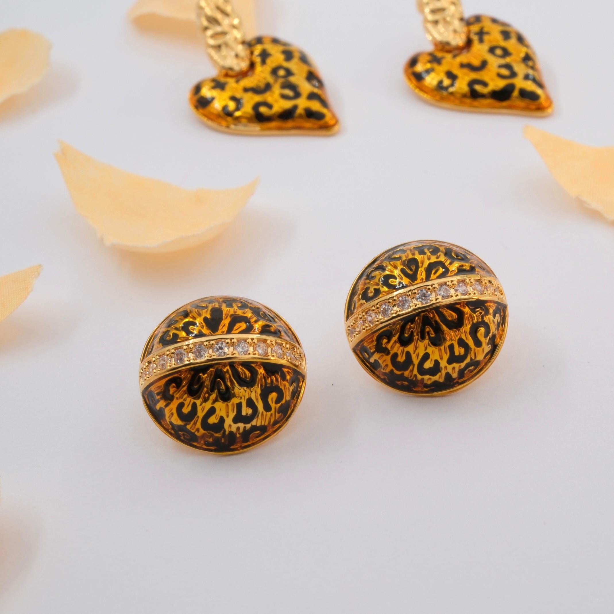 Toptan ÖZEL SERİ LEOPAR DÜĞME KÜPE 