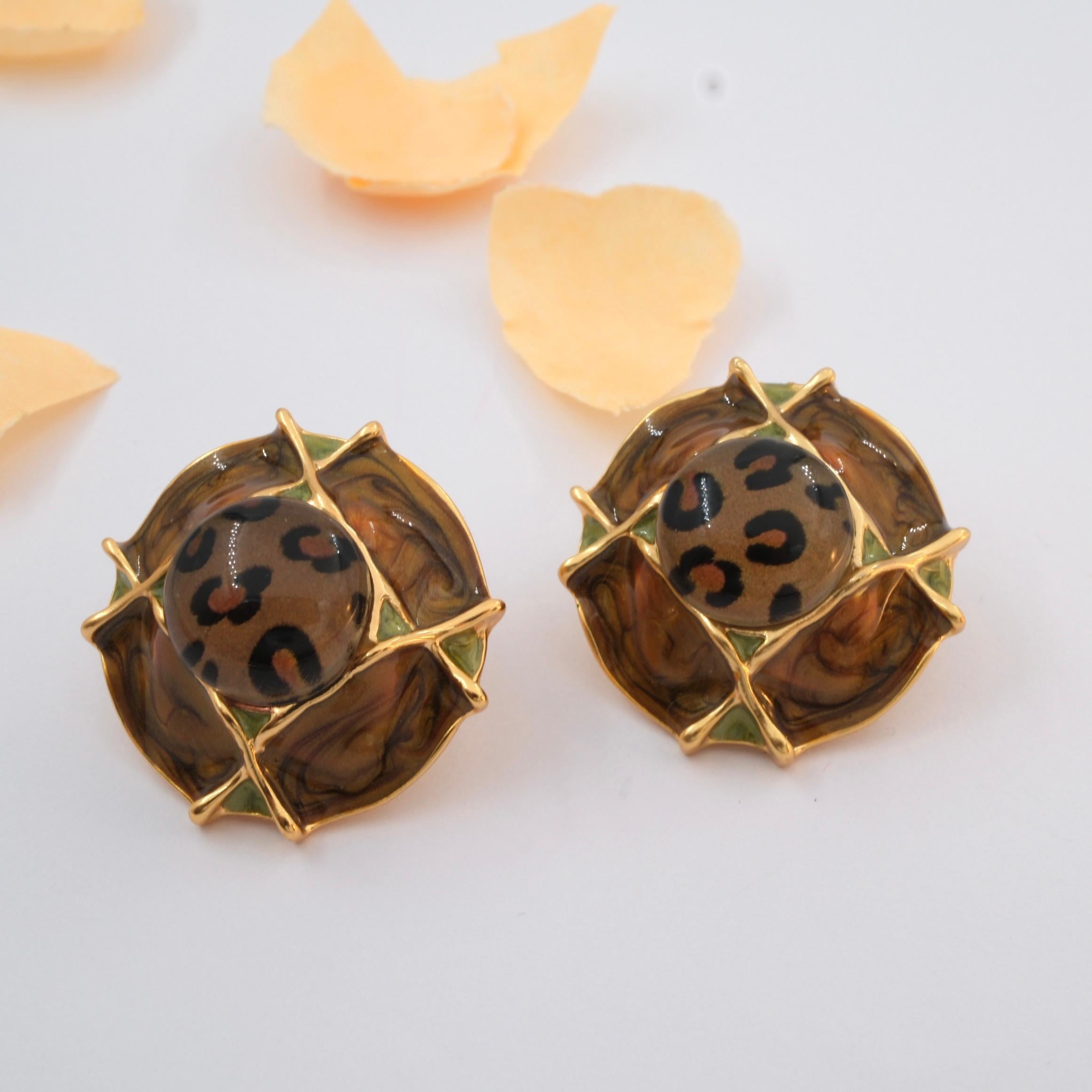 Toptan ÖZEL SERİ LEOPAR DÜĞME KÜPE 