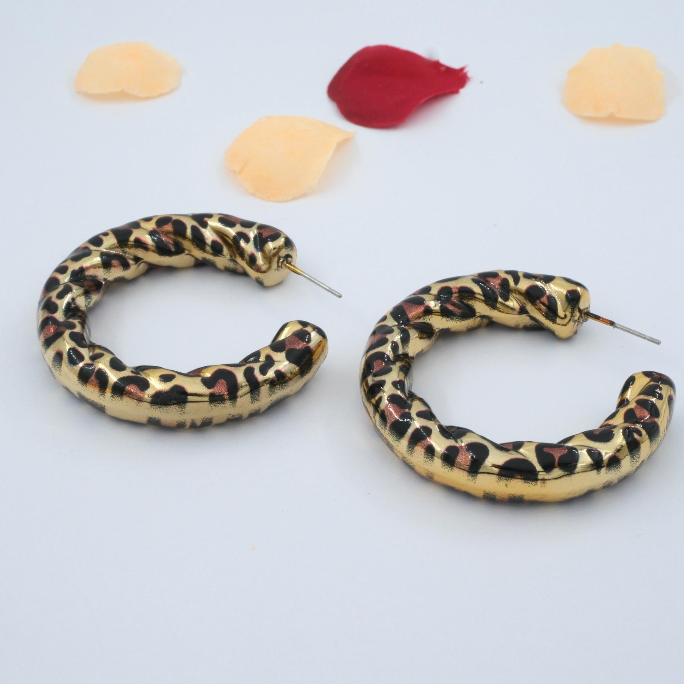 Toptan ÖZEL SERİ LEOPAR HALKA KÜPE 