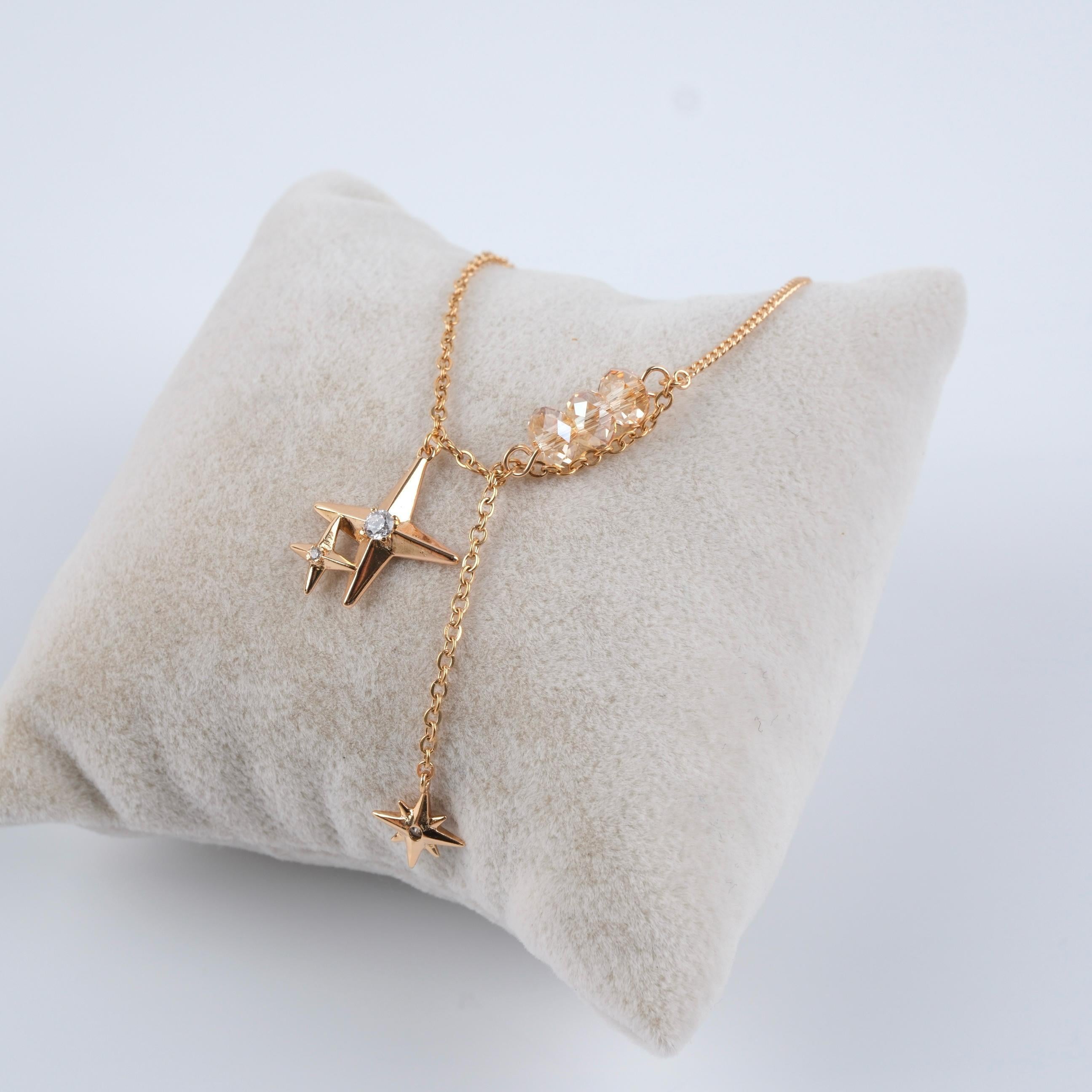 Toptan SWAROVSKİ TAŞLI KUZEY YILDIZI KOLYE 