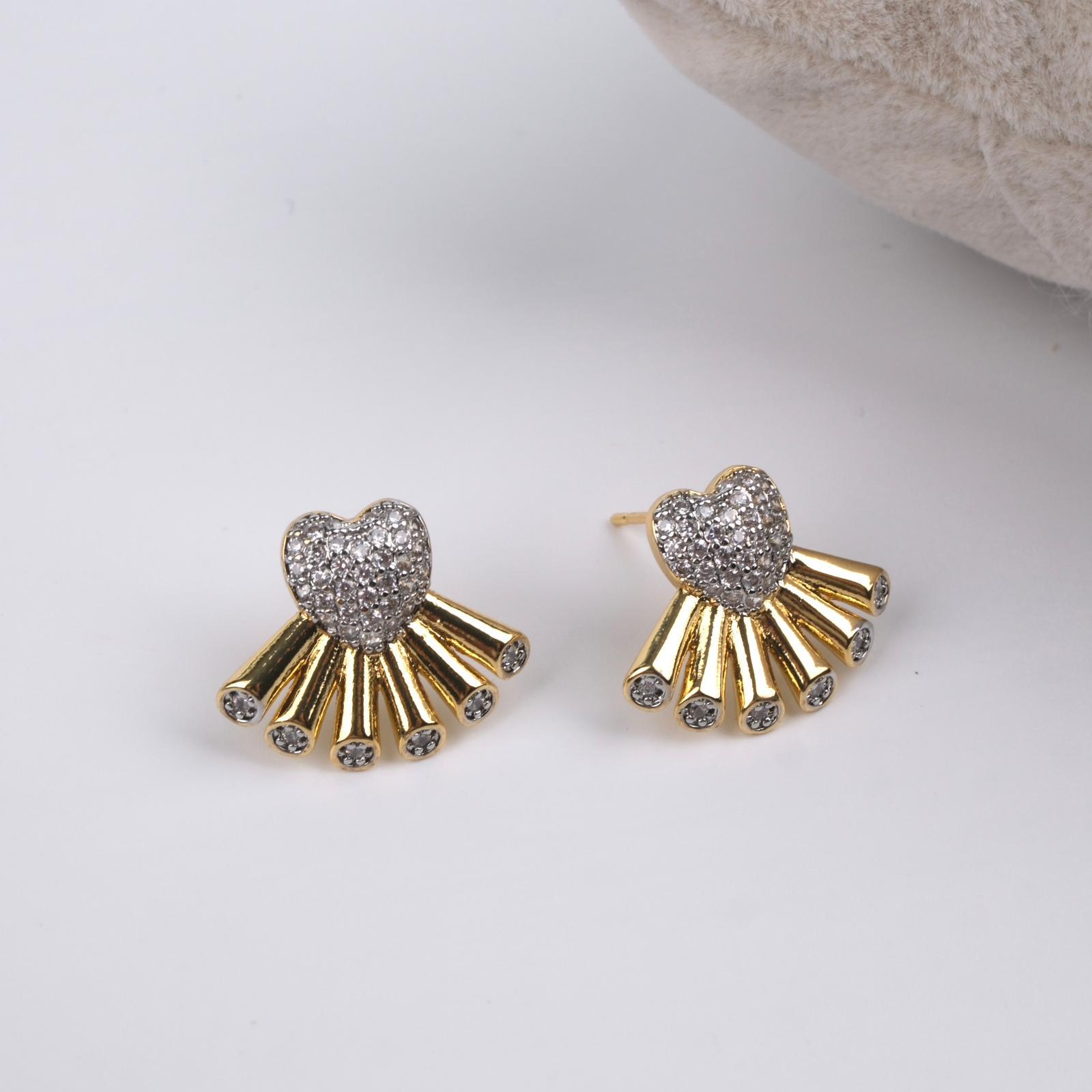 Toptan TAŞLI KALP KÜPE