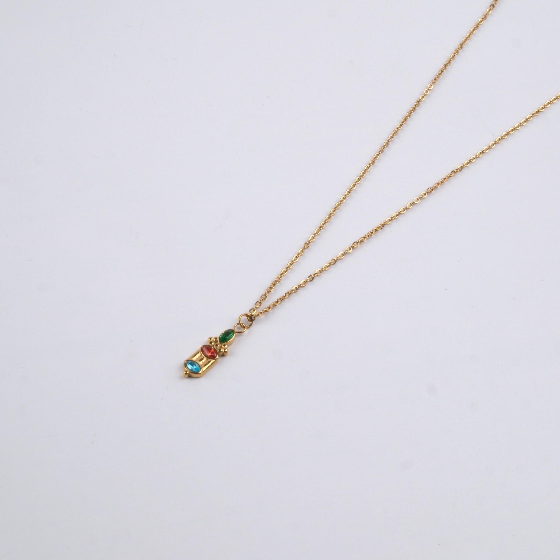 Toptan TAŞLI UÇ KOLYE